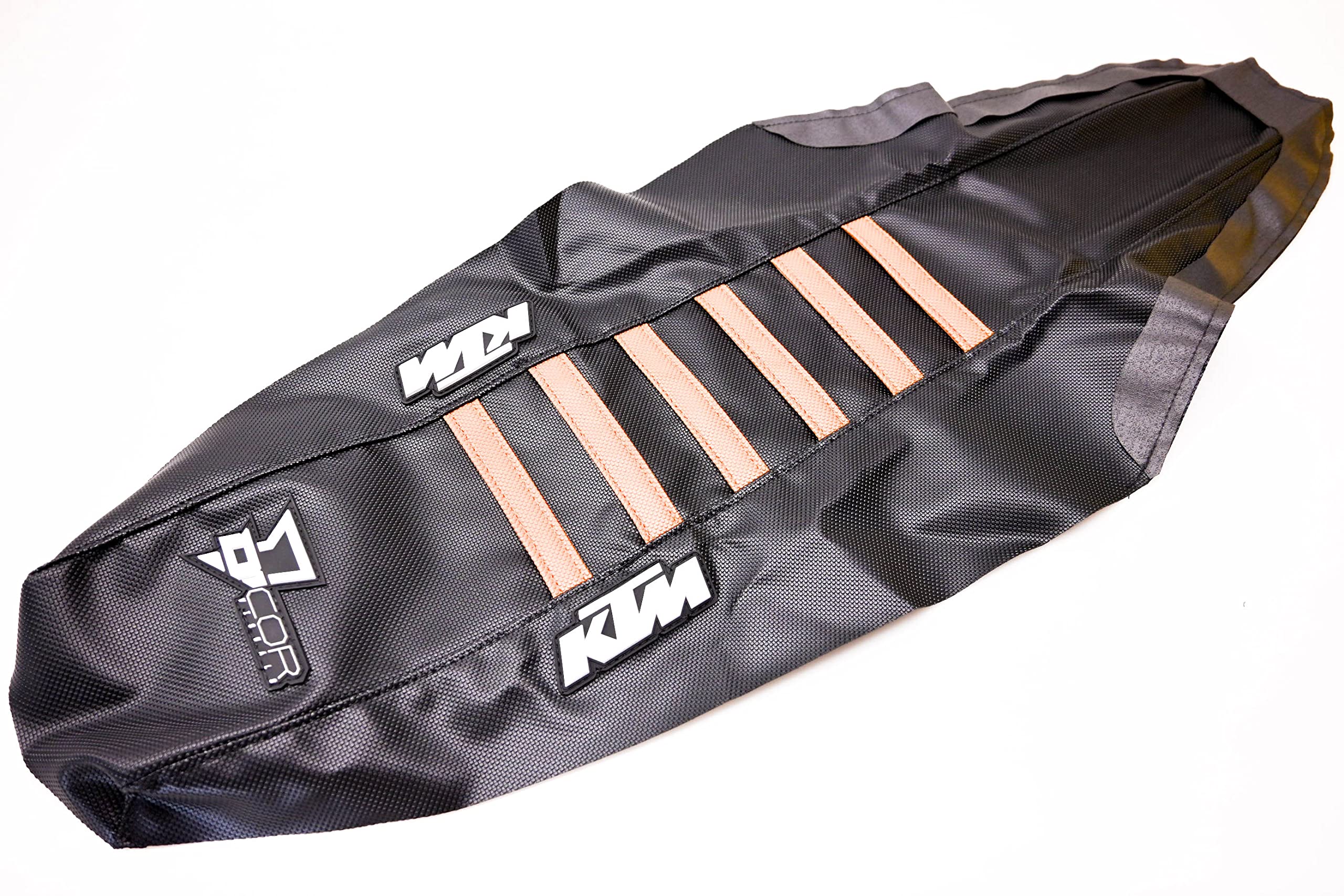D'Cor Visuals Factory Ribs Seat Cover - Black W/Orange Ribs - Ktm 125/150Sx & 250/350/450 Sxf Xcf - 2016 _30-30-216