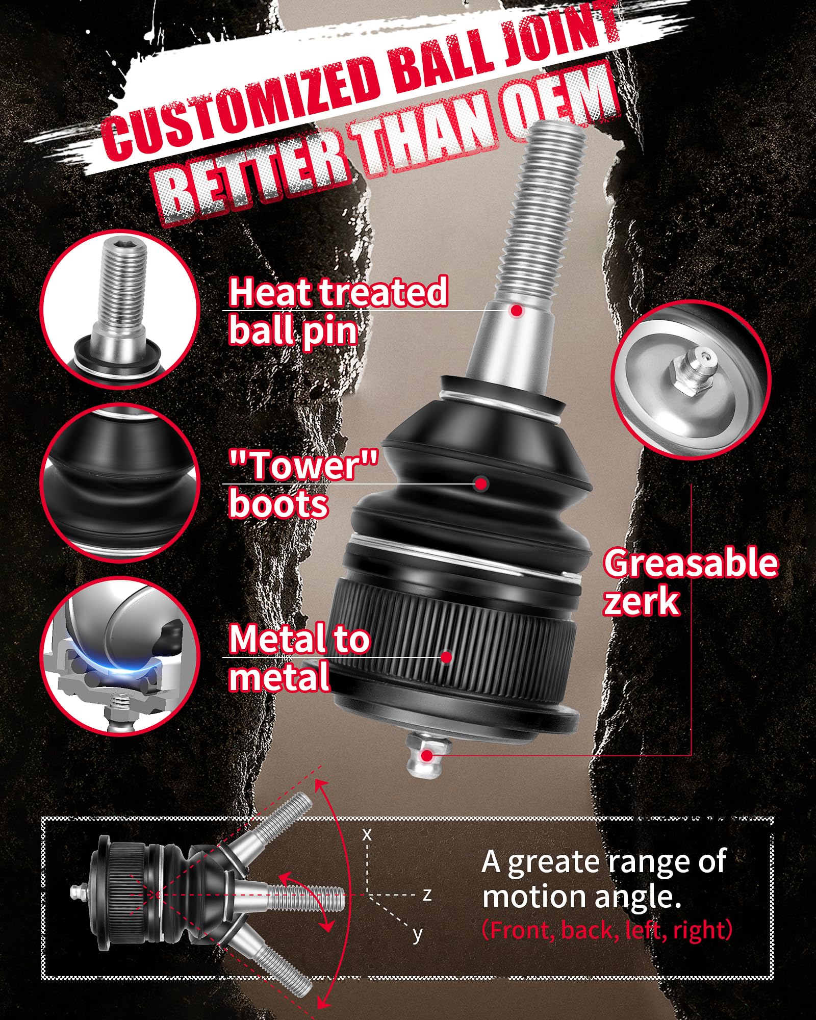 Ksp F-150 Aluminum Upper Control Arm For 2-4'' Leveling Lift Kits, Adjustable Forged Control Arms Compatible With F150 2004-2020