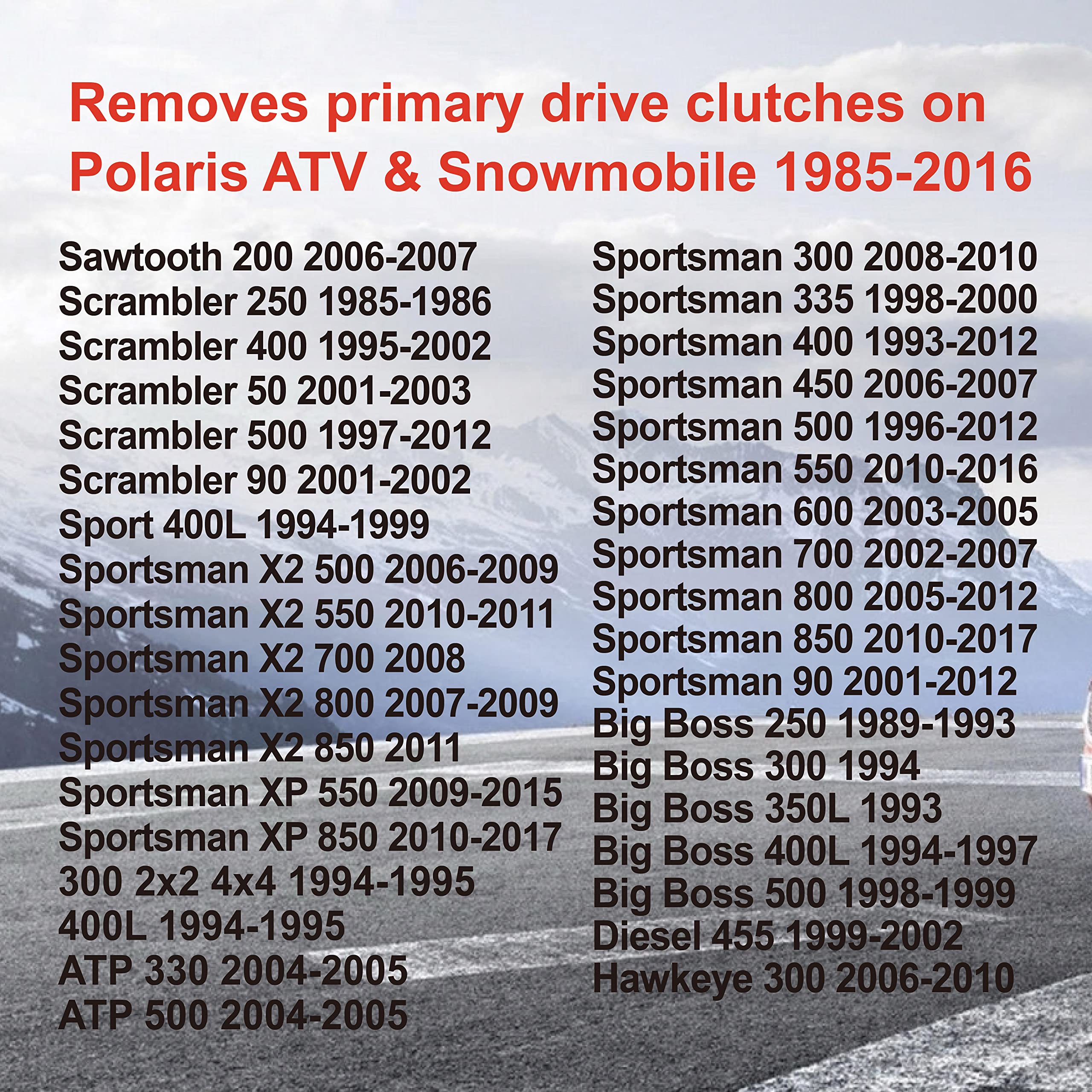 Dphxf Primary & Secondary Drive Clutch Puller Tool Set 2870903 2870506 Replacement For Polaris Atv