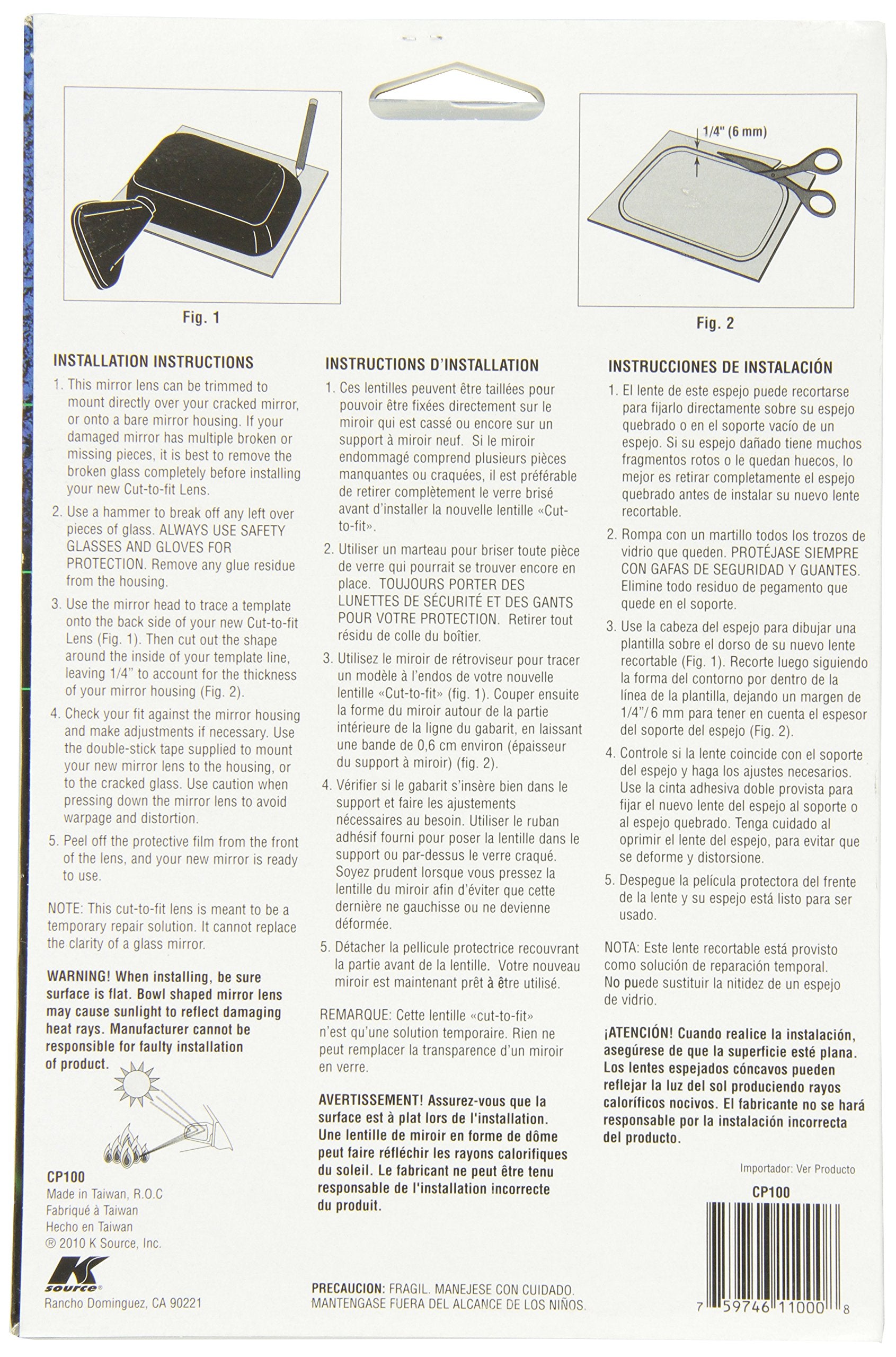 Fit System CP100 Replacement Cut-to-fit Glass