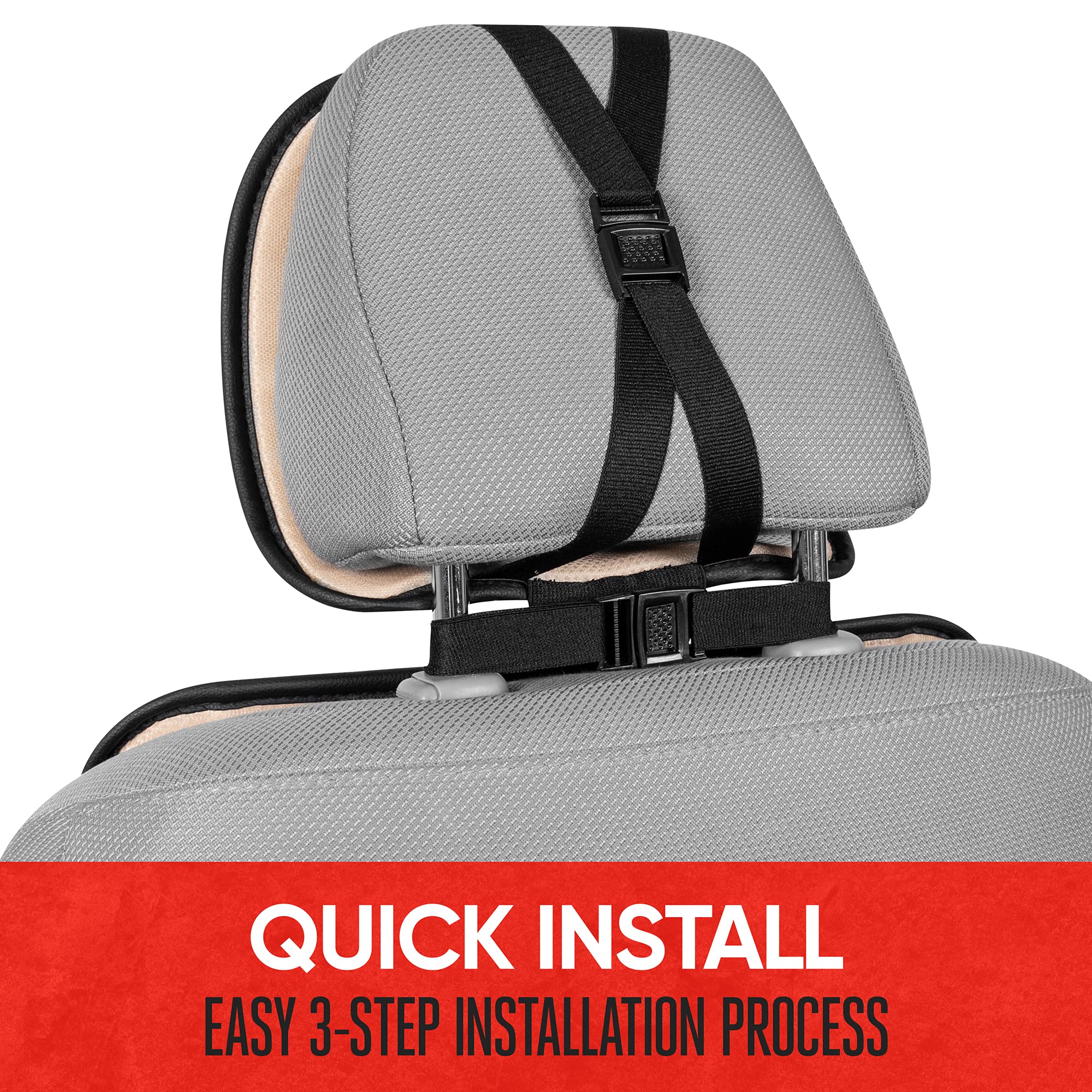 Motor Trend Luxefit Seat Cover For Cars Trucks Suv, 1-Pack Premium Faux Leather Car Seat Covers, Easy To Install Automotive Seat