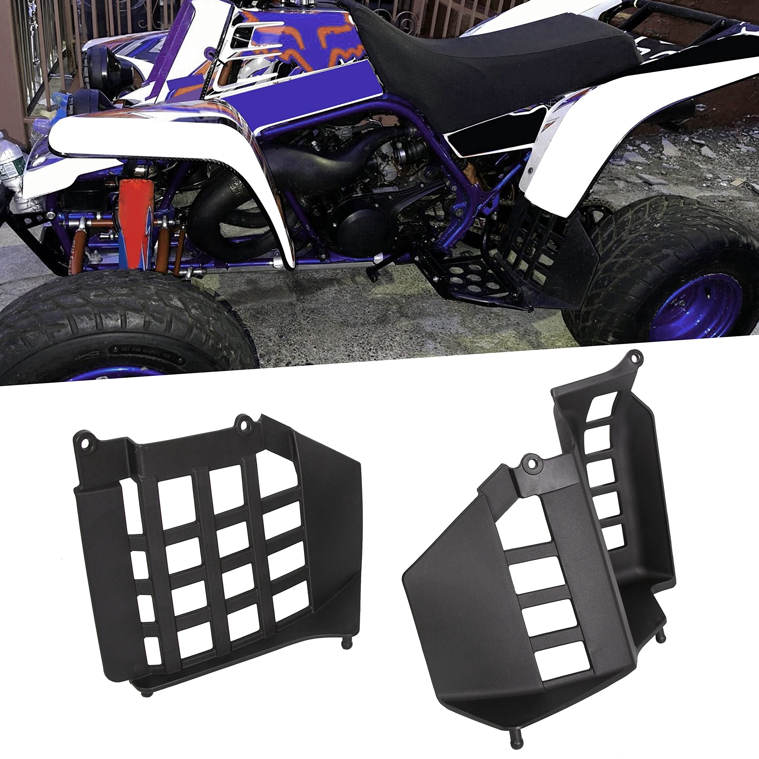 Ecotric Black Heel Guard Compatible With 1987-2006 Yamaha Banshee Replacement For 3Gg-21691-00-00 3Gg-21621-00-00 Left + Right (Pair)