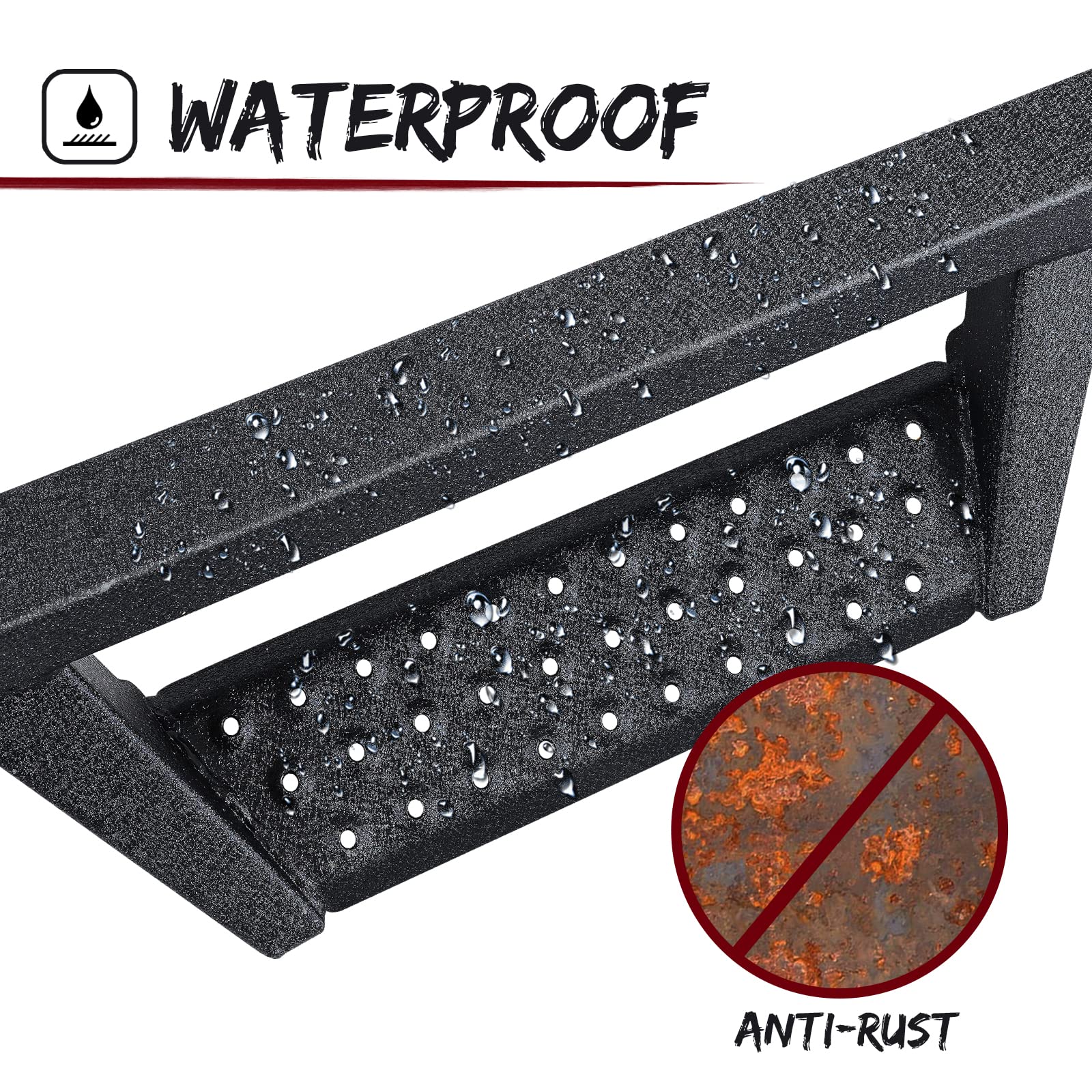 Smanow Running Boards Side Steps Compatible With 2005-2024 Nissan Frontier Crew Cab. Truck Side Steps Step Bars Made With Heavy Textured Powder Finish Coated Steel.