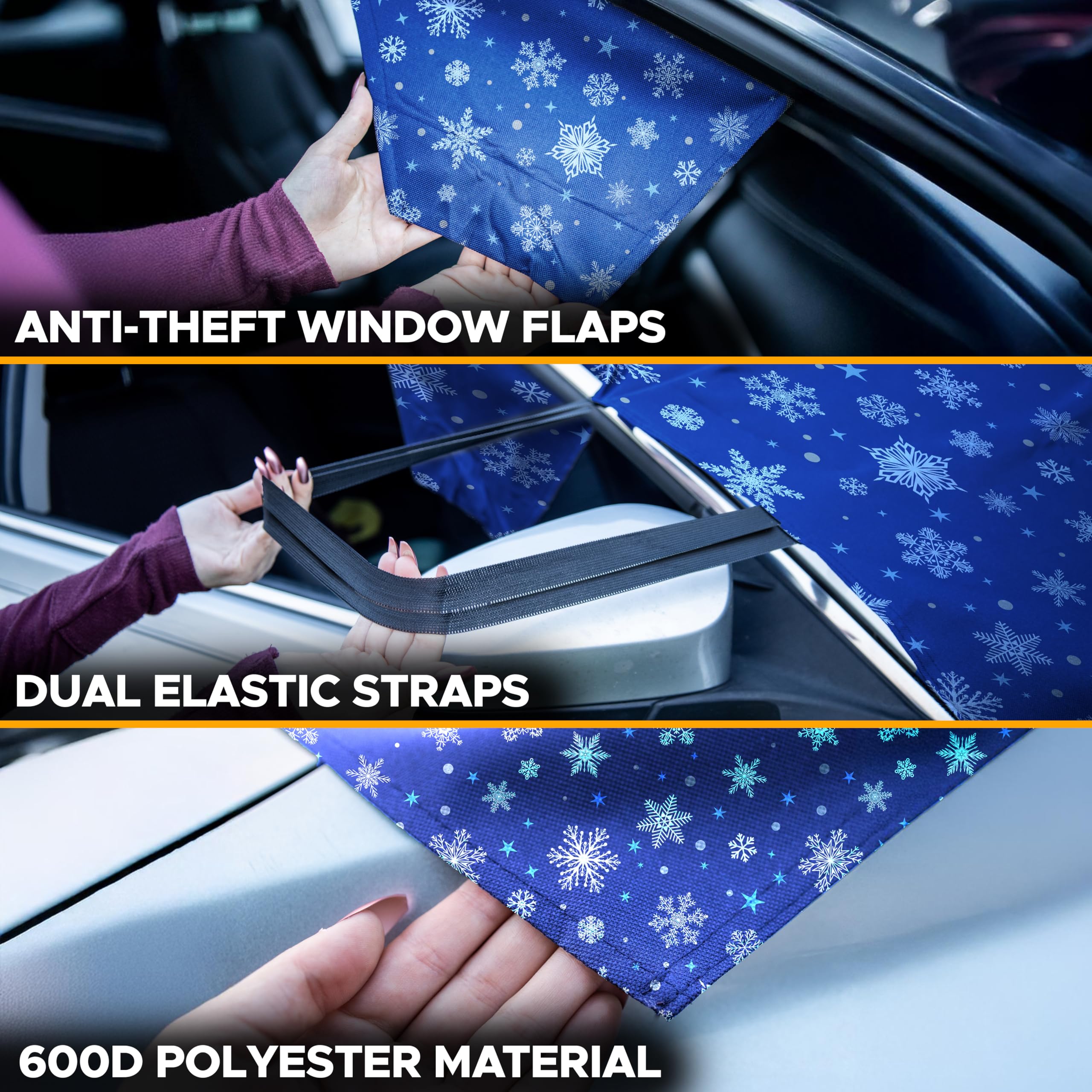 Econour Car Windshield Cover For Ice And Snow | Windshield Cover |600D Polyester Car Snow Cover |Water, Heat & Sag-Proof Car Win