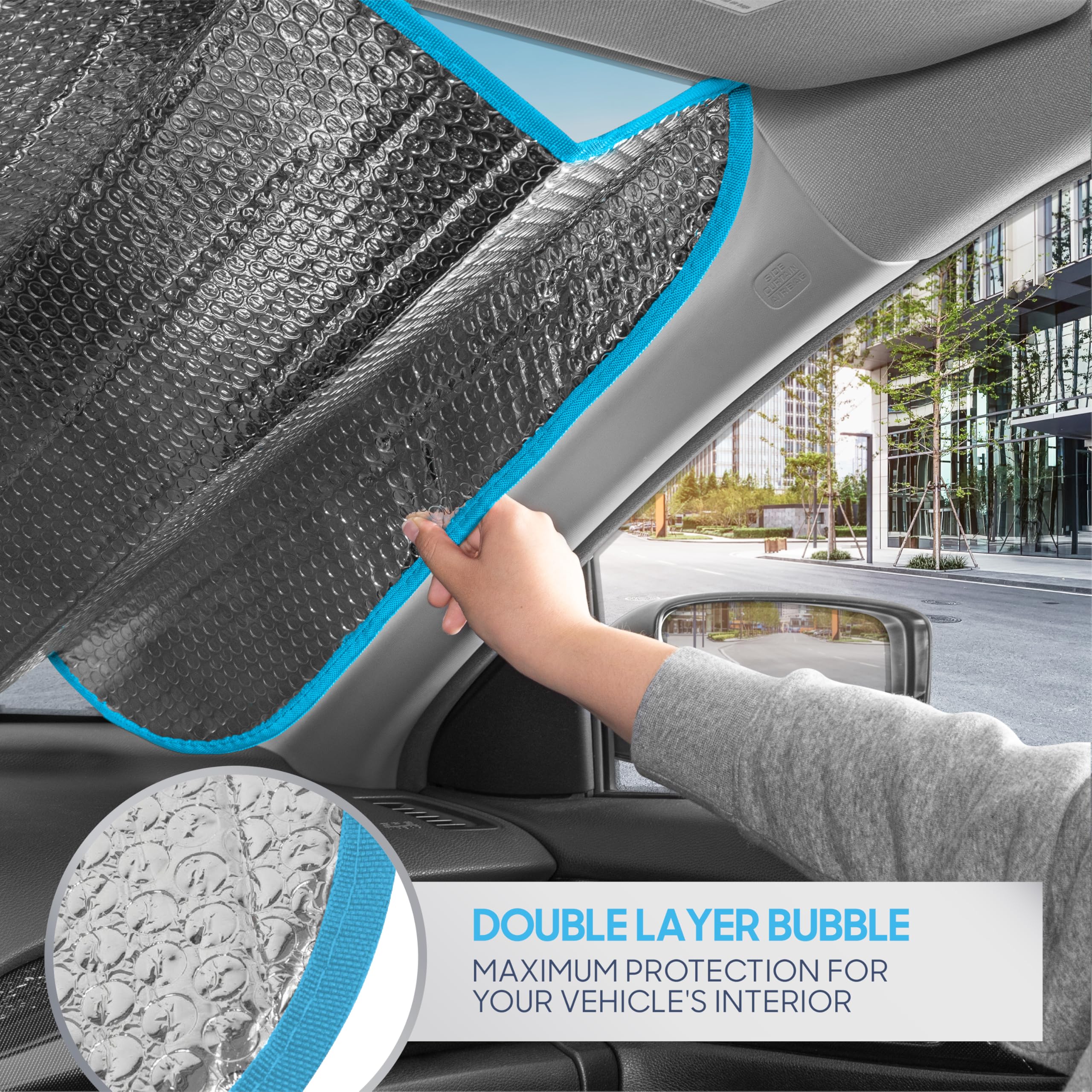 Bdk Palm Tree Tropical Island Front Windshield Sunshade Accordion Folding Style Auto Shade For Car Truck Suv Van Blocks Uv Rays