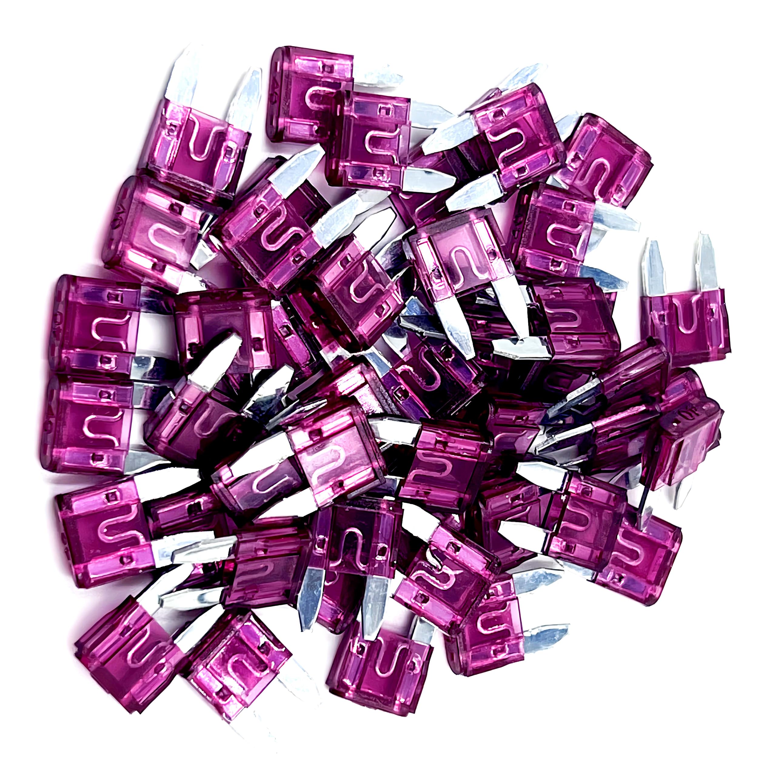 Xjlsgxusg 50Pcs 40Amp Mini Car Fuses, Blade Fuse Assortment Kit For Car, Marine, Truck, Rv Fuse Replacement