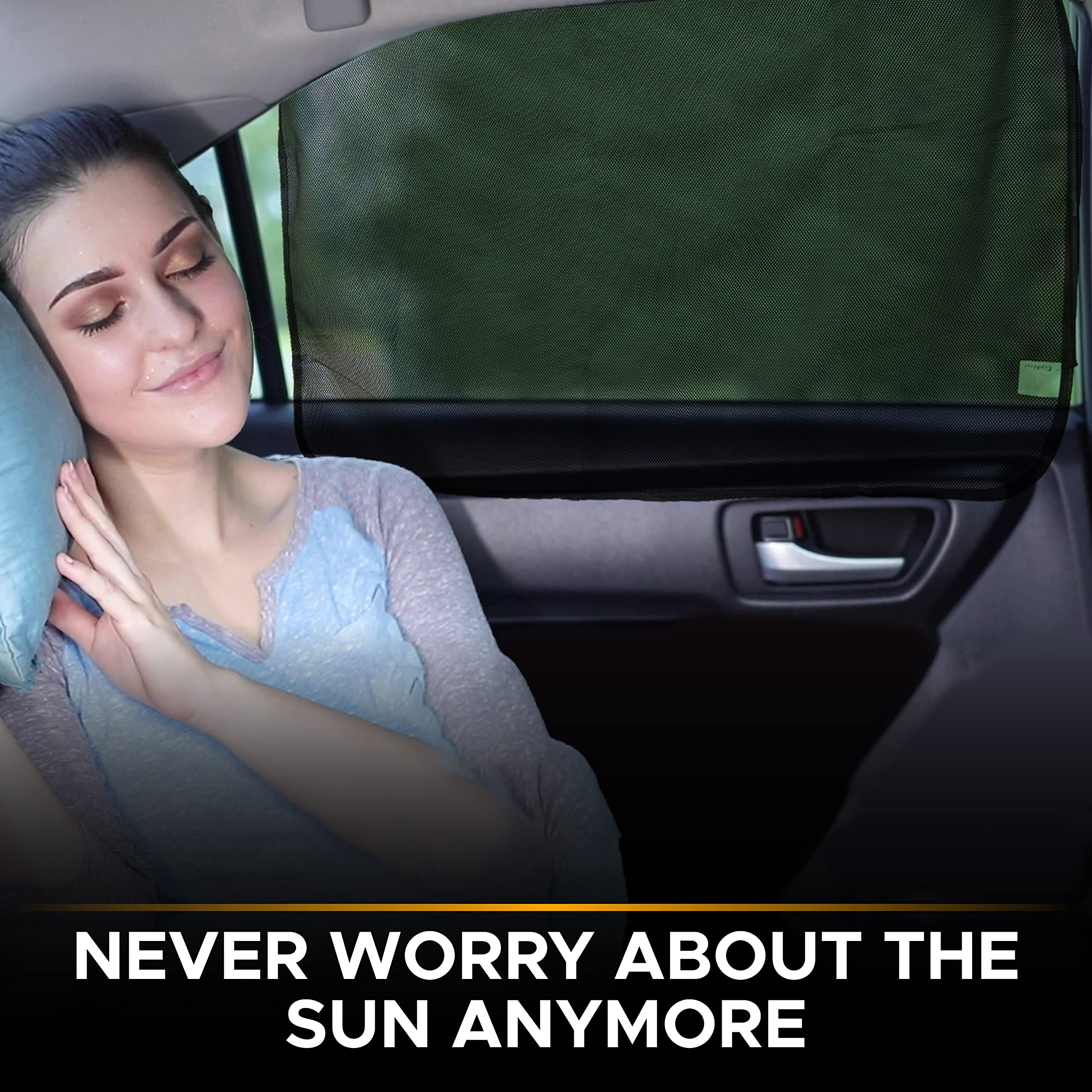 EcoNour Magnetic Side Window Sunshade (2 Pack) | Rear Window Sunshades for Car Blocks Sunlight & Keeps You Cooler | Baby Car Win