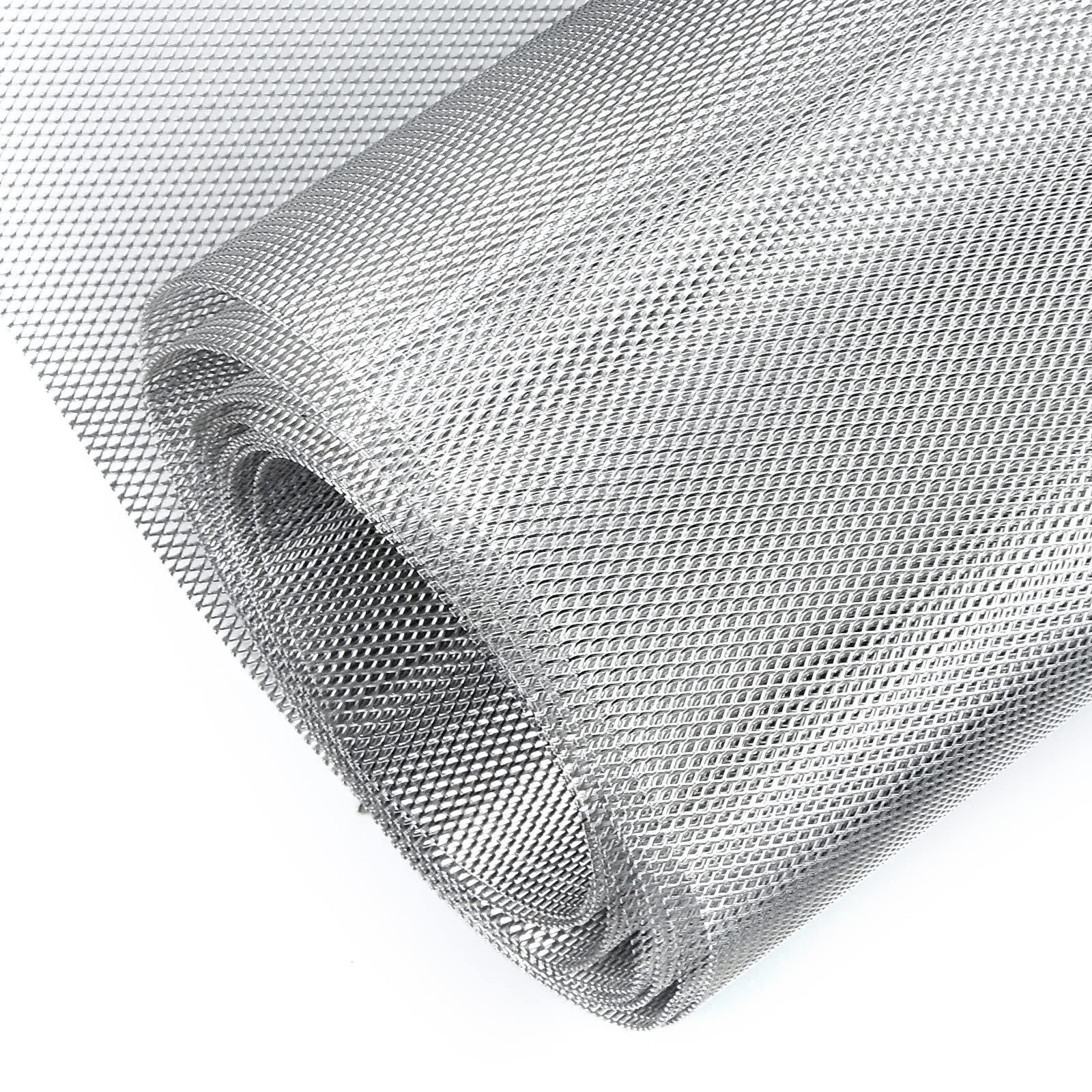 Aggauto Universal 170 ''X40 '' Car Grill Mesh - Aluminum Alloy Automotive Grille Insert Bumper Rhombic Hole 3X6Mm, One Of The Mo