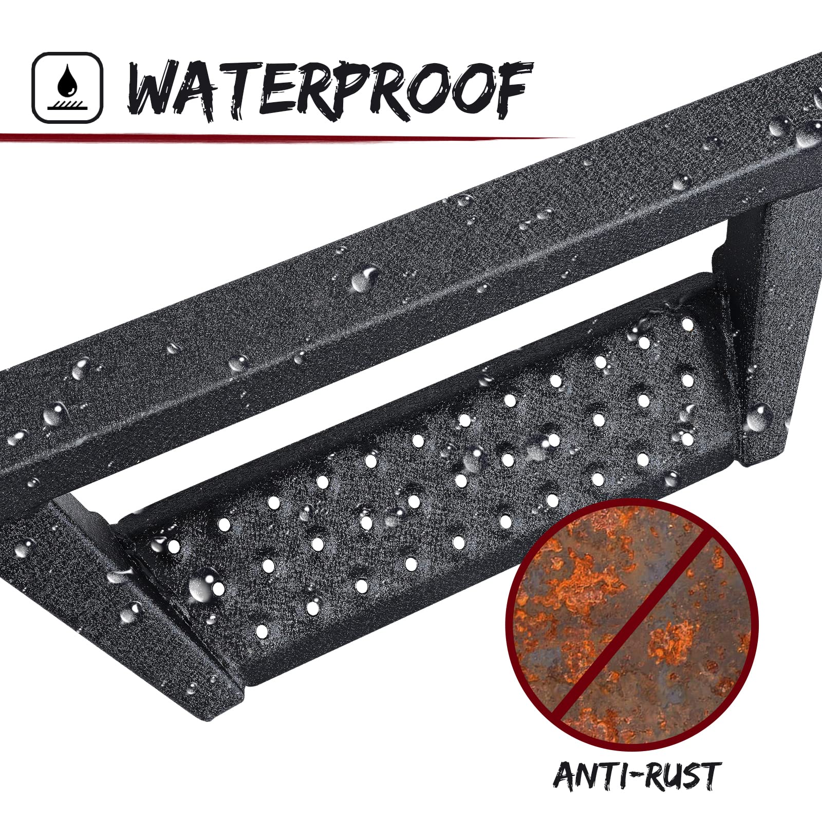 Smanow Drop Down Running Boards Compatible With Vehicle 2007-2018 Jeep Wrangler Jk Jku Unlimited 4 Doors, Dual-Stage Textured Black Powder Coated, 4 Inch Step Bars Side Step.