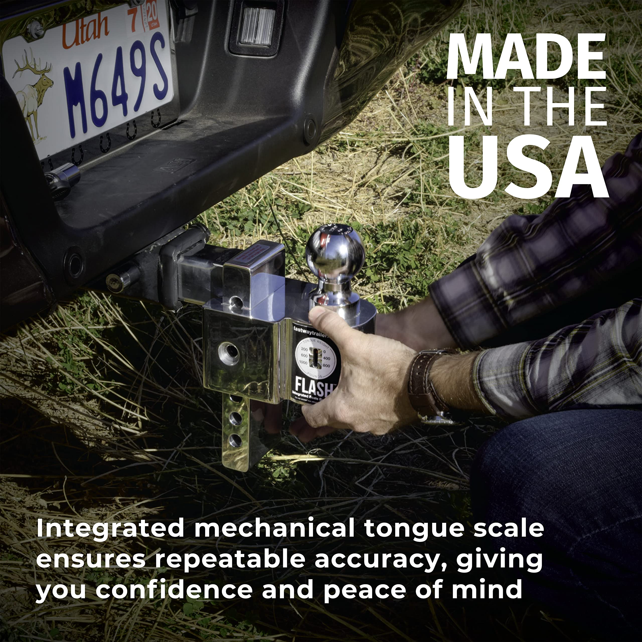 Fastway Flash Scale Ball Mount 48-00-8800 With 8 Inch Drop, 2 Inch Shank, And Chrome Plated Balls (8 Drop)