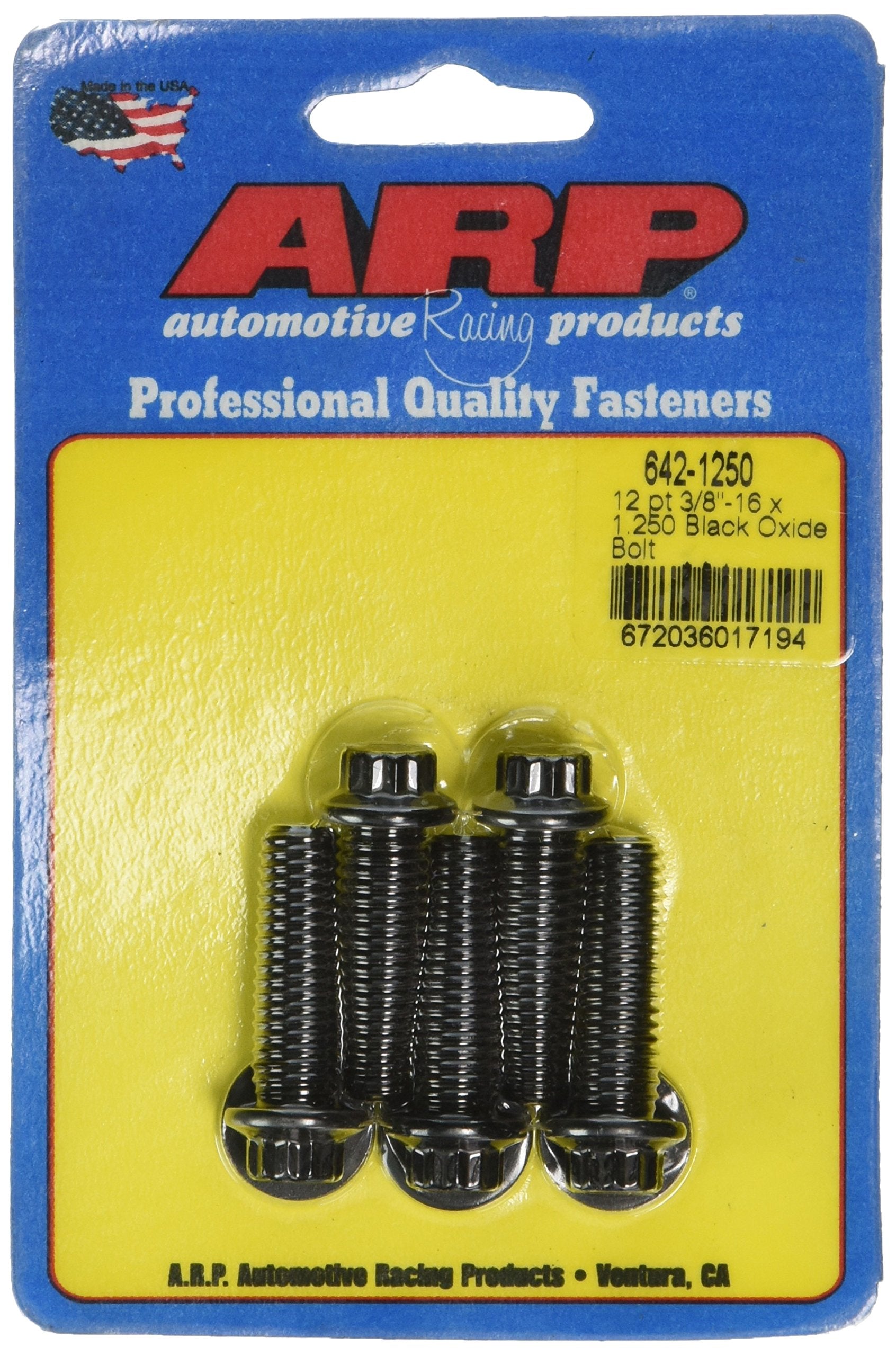 Bolt Kit: Standard Bolt 5-Pack; 3/8 inch bolt; 3/8 inch wrenching; standard thread; 3/8-16 diameter-pitch; 1.250 UHL; 12 point;