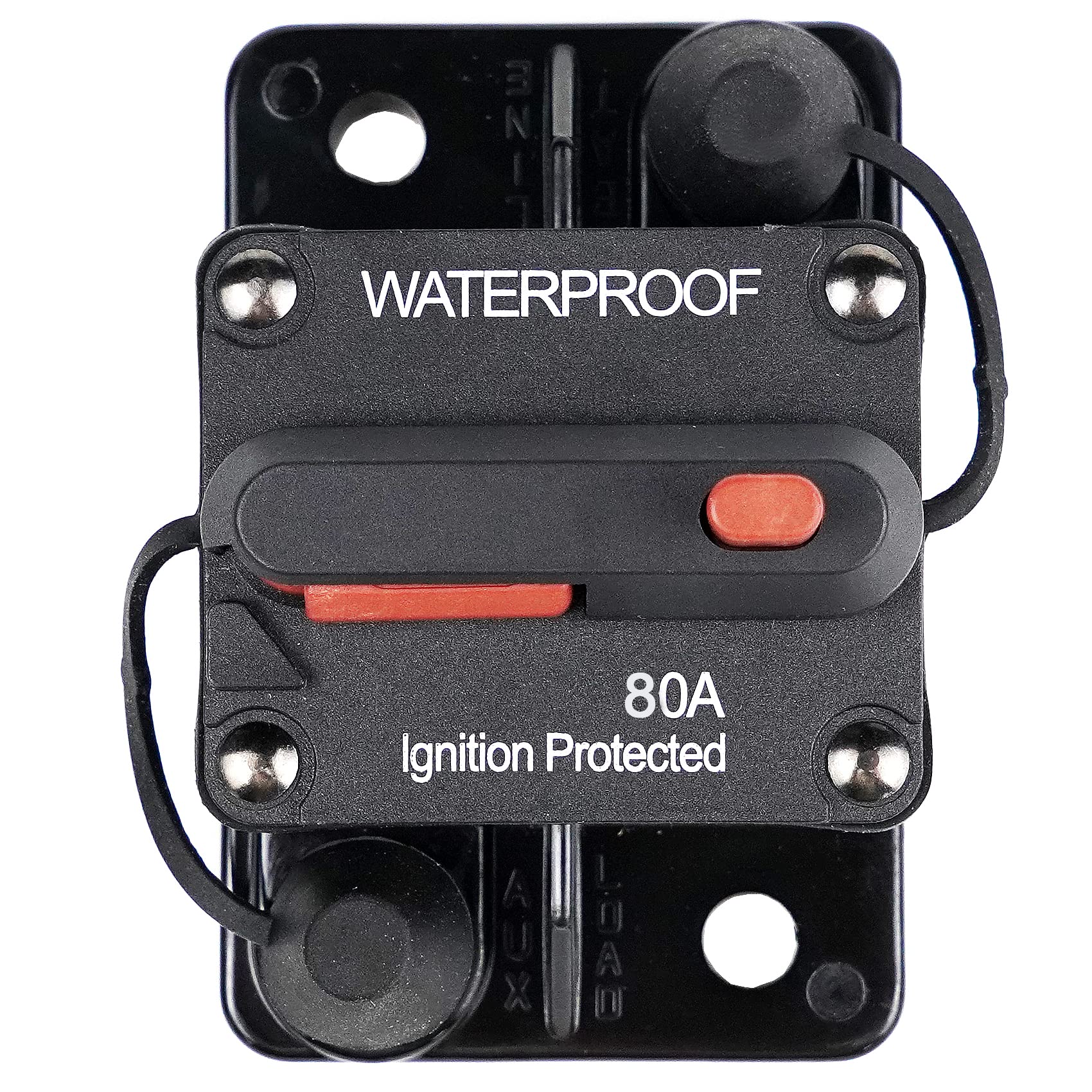 Stetion 80 Amp Circuit Breaker Trolling With Manual Reset Car Marine Trolling Motors Boat Atv Manual Power Protect For Audio System Fuse 12V-48Vdc Waterproof (80Amp)