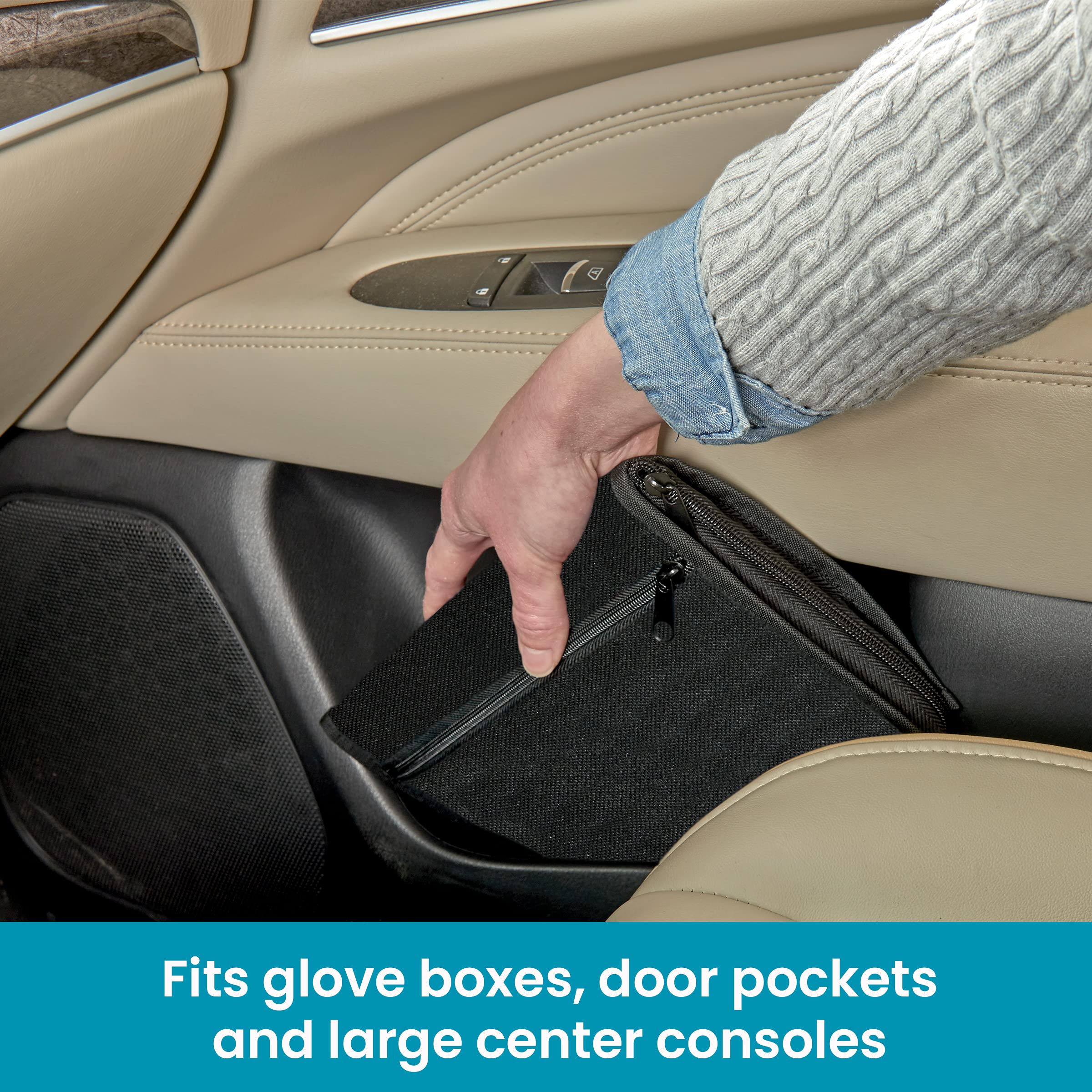 High Road Car Glove Box Organizer, Registration and Insurance Document Holder and Car Manual Holder with Flexible Secure Zippere