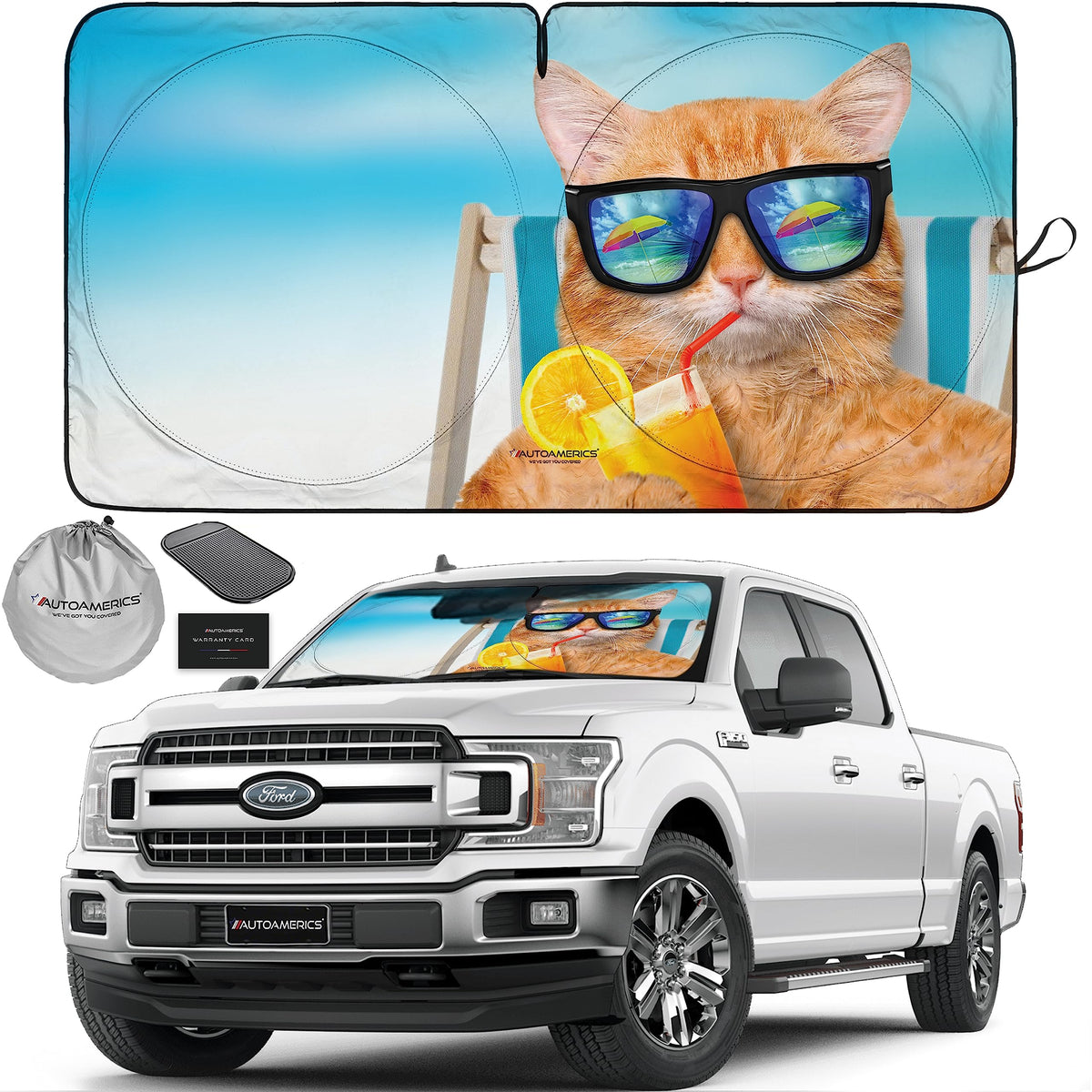 1-Piece Windshield Sun Shade - Foldable Car Front Window Sunshade For Cars Suv Truck Heat Blocker Visor Protector Blocks Max Uv
