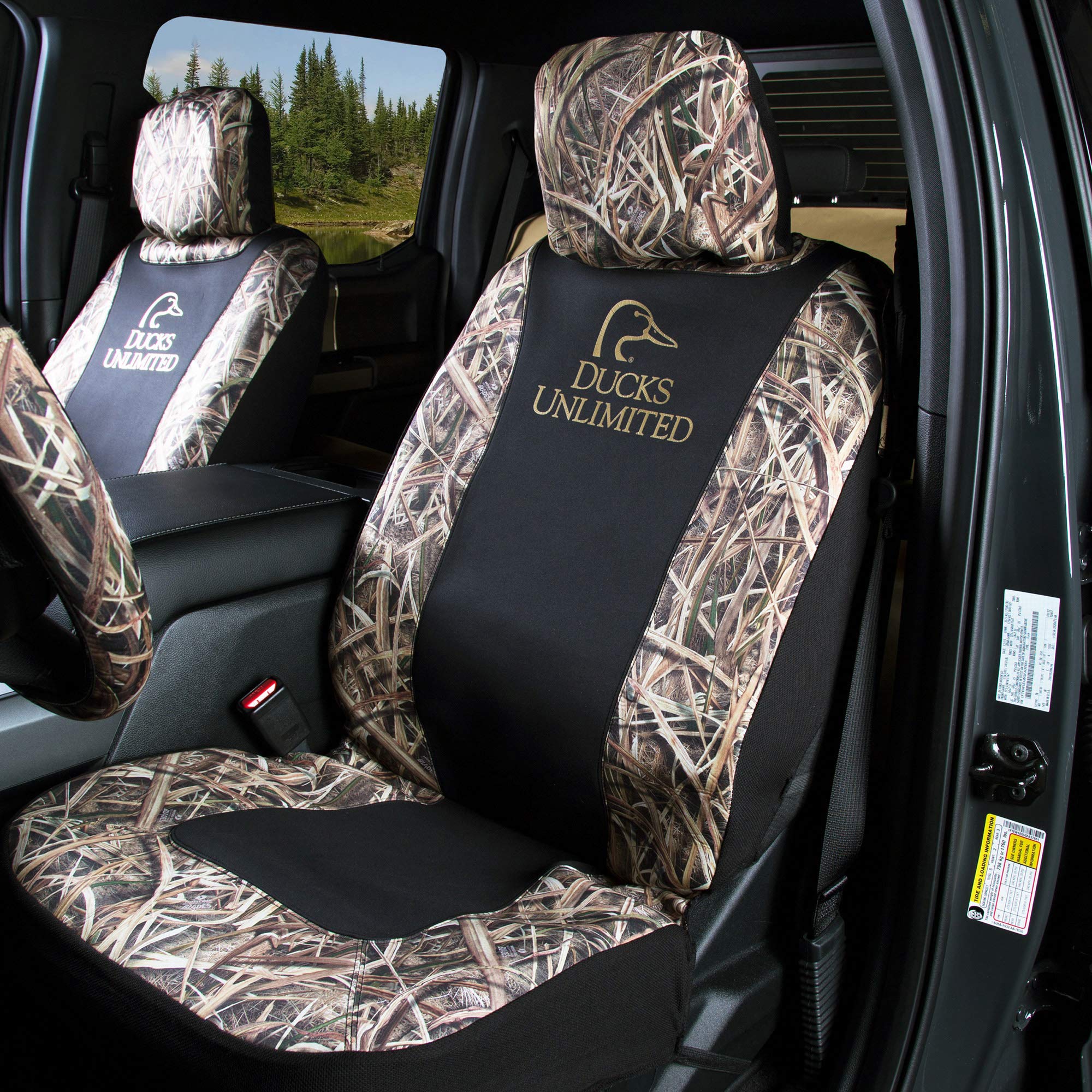 Ducks Unlimited Auto Seat Covers, Easy To Install Front And Bench Seat Covers For Car, Truck, And Suv, Neoprene 2.0 (Shadow Gras