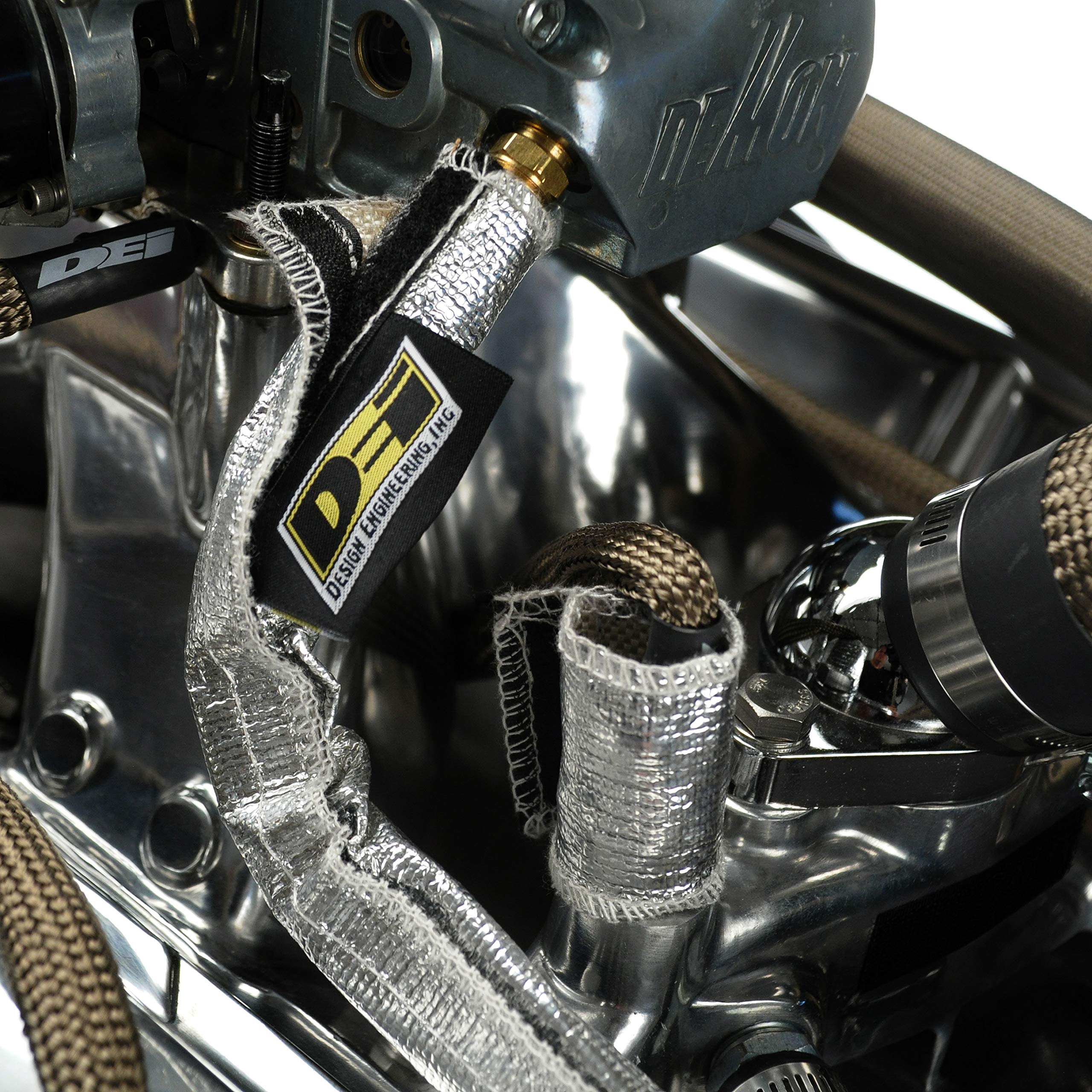 Design Engineering 010487B50 2-1/2'' X 50Ft Spool Aluminized Sleeving For Ultimate Heat Protection (With Hook And Loop Closure)