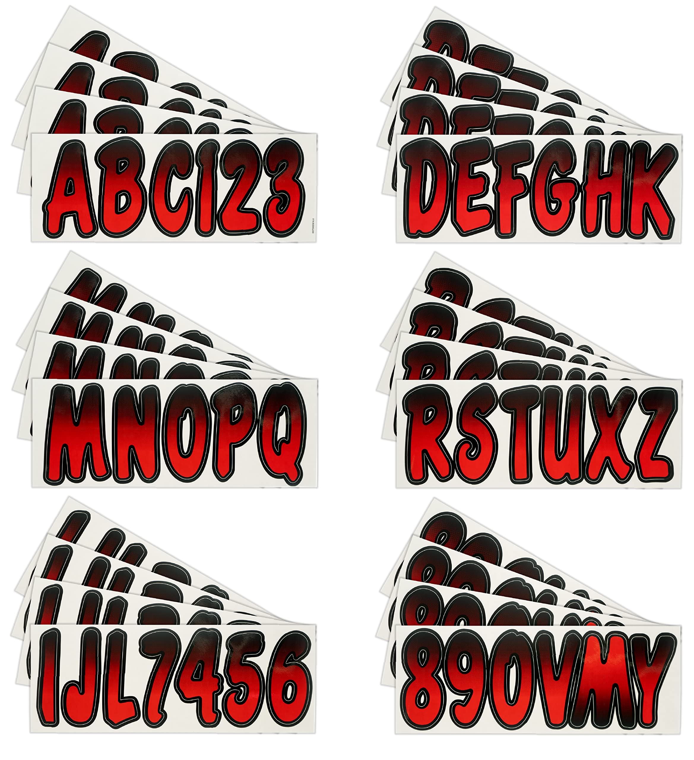 Hardline Products Rebkg200 200 Series 3'' Letter/Number Kit - Red/Black