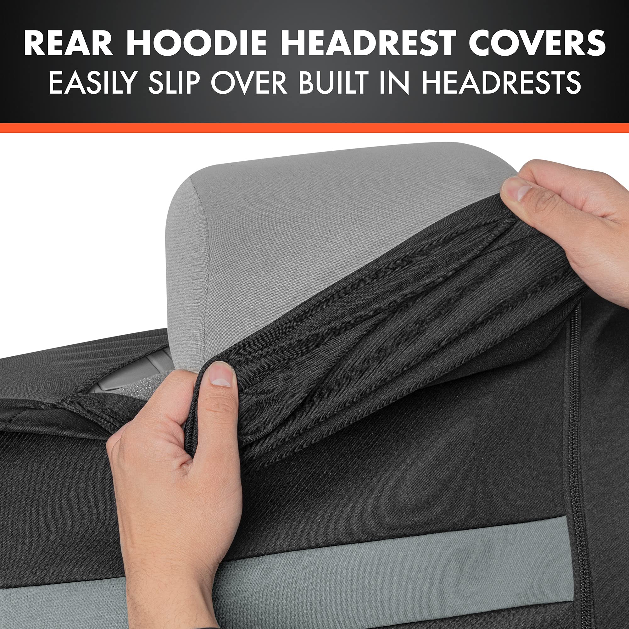 Bdk Carxs Freshmesh Car Seat Covers Full Set With Gray Accent - Mesh Front Seat Covers With Split Bench Back Seat Protector, Interior Covers For Auto Truck Van Suv