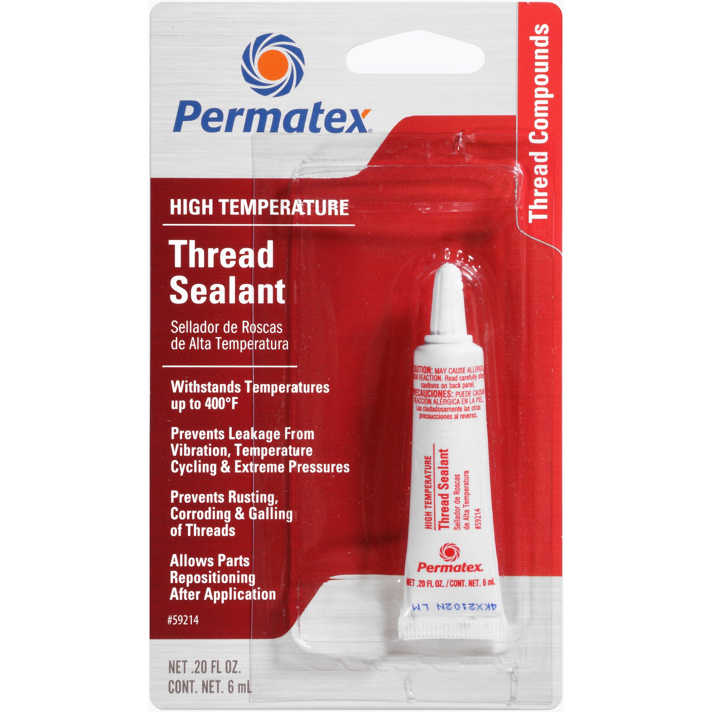 Permatex 59214-12Pk High Temperature Thread Sealant, 6 Ml (Pack Of 12)