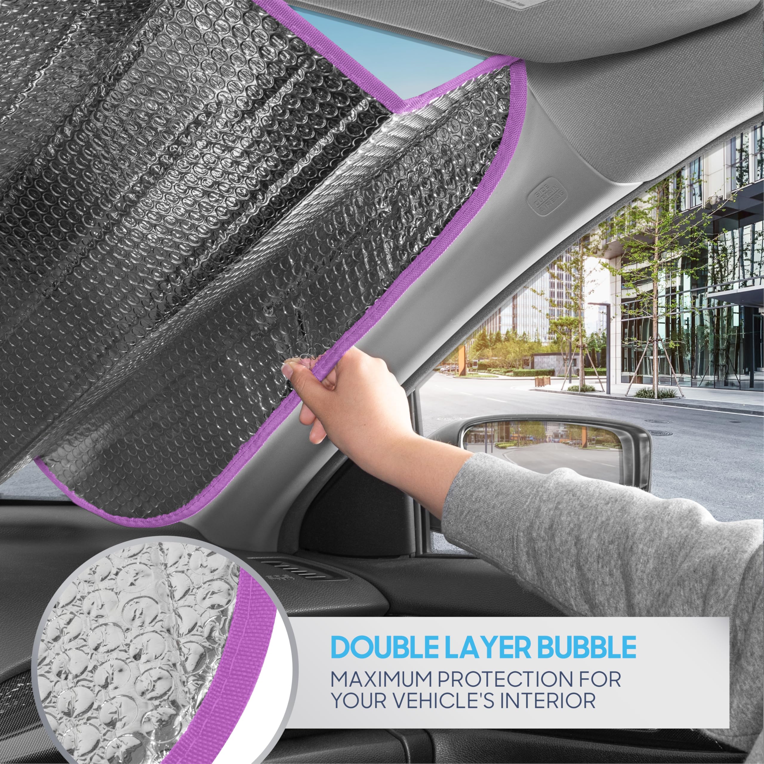 Bdk Retro Wave Automotive Windshield Sunshades Accordion Folding Style - Windshield Sun Shade Auto Shade For Cars Trucks Suvs Va