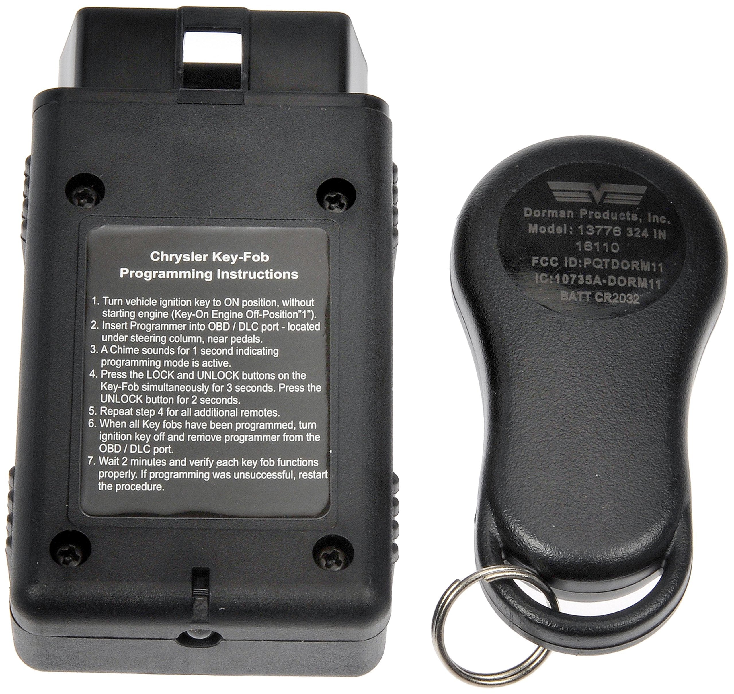 Dorman 13776 Keyless Entry Remote 4 Button Compatible With Select Chrysler / Dodge / Jeep Models (Oe Fix), Black