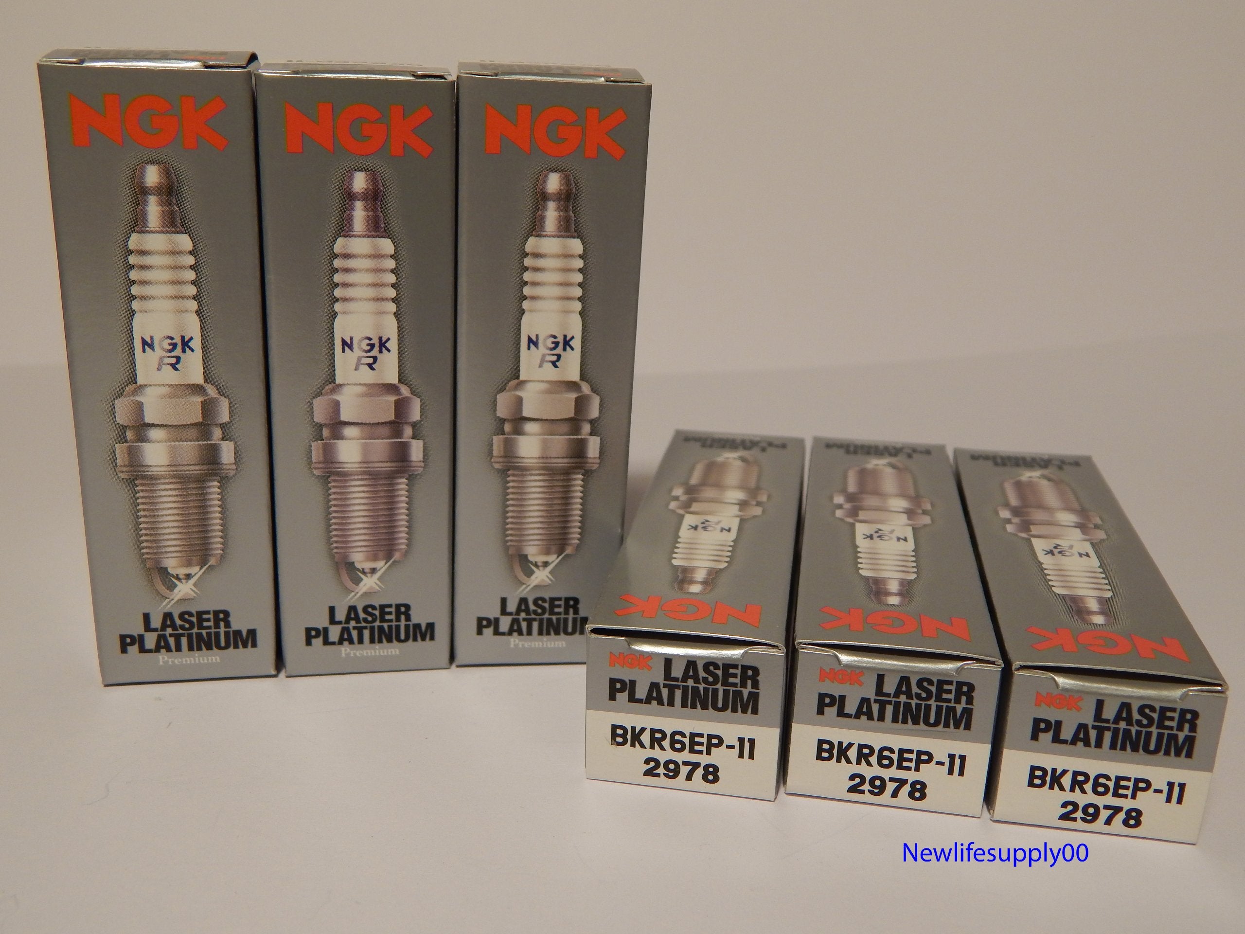 NGK 2978 Laser Platinum Premium Spark Plugs BKR6EP-11 - 6 PCSNEW