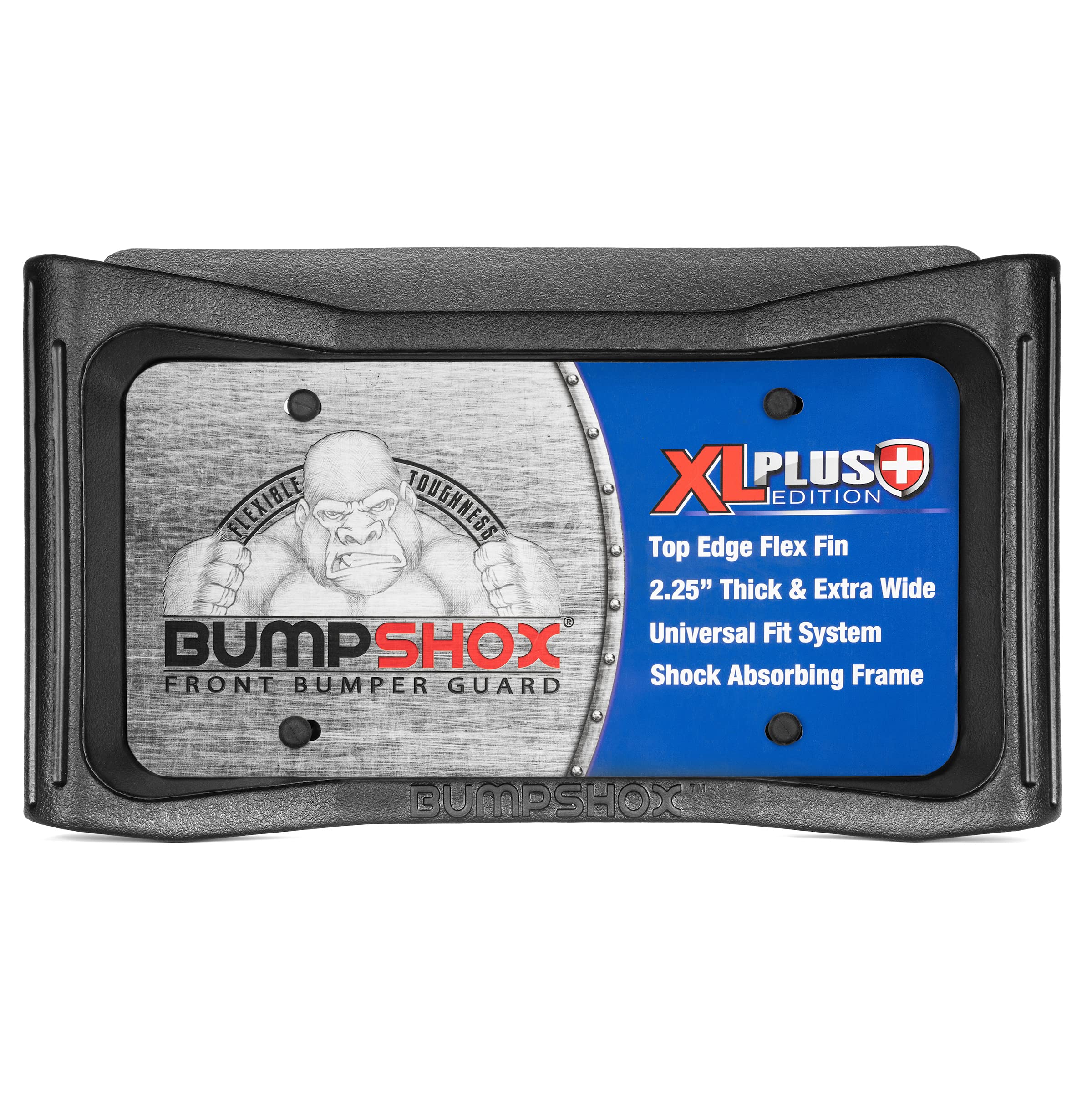 Bumpshox - The Ultimate Front Bumper Guard & Front Bumper Protection License Plate Frame. Tougher Than Steel! (Bumpshox Xl Plus