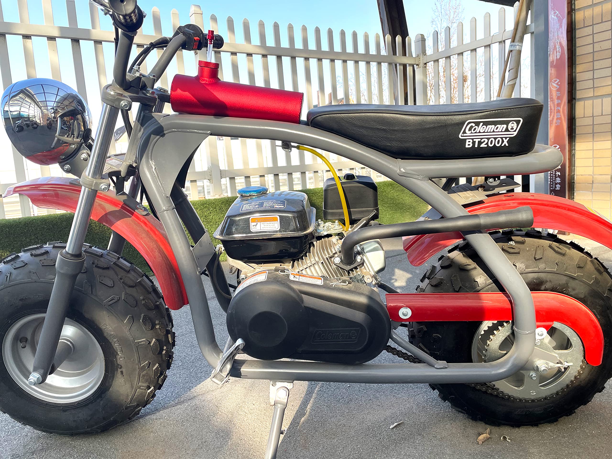 SJVLXHI Red Gas Tank Aluminum Cylinder 10'' For Coleman Powersports CT200U BT200X CT200u-ex,For Predator 212cc 196cc/6.5HP Go Ka