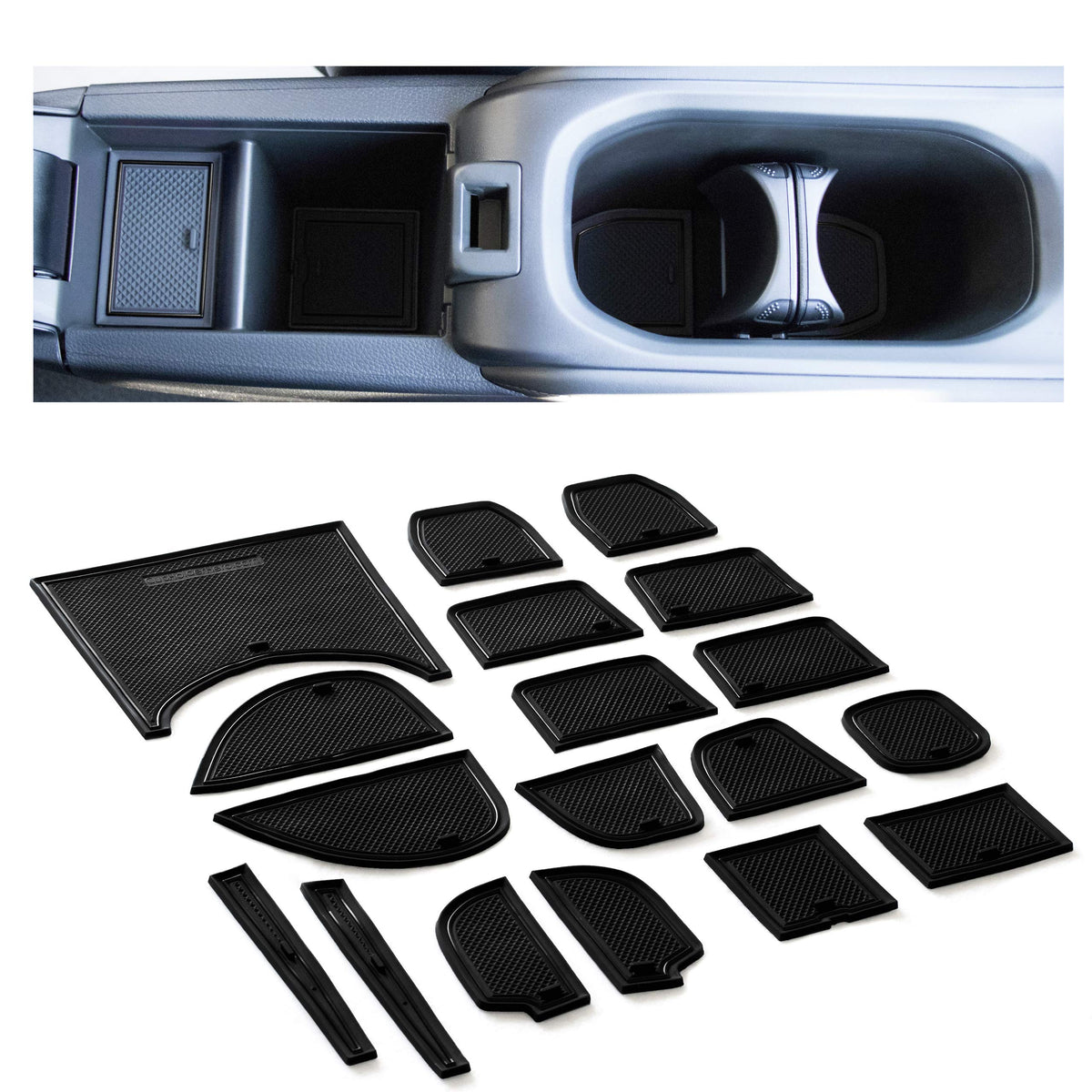 Cupholderhero Fits Honda Hrv 2016-2022 Accessories - Premium Custom Non-Slip Anti-Dust Cup Holder Inserts, Center Console Liners