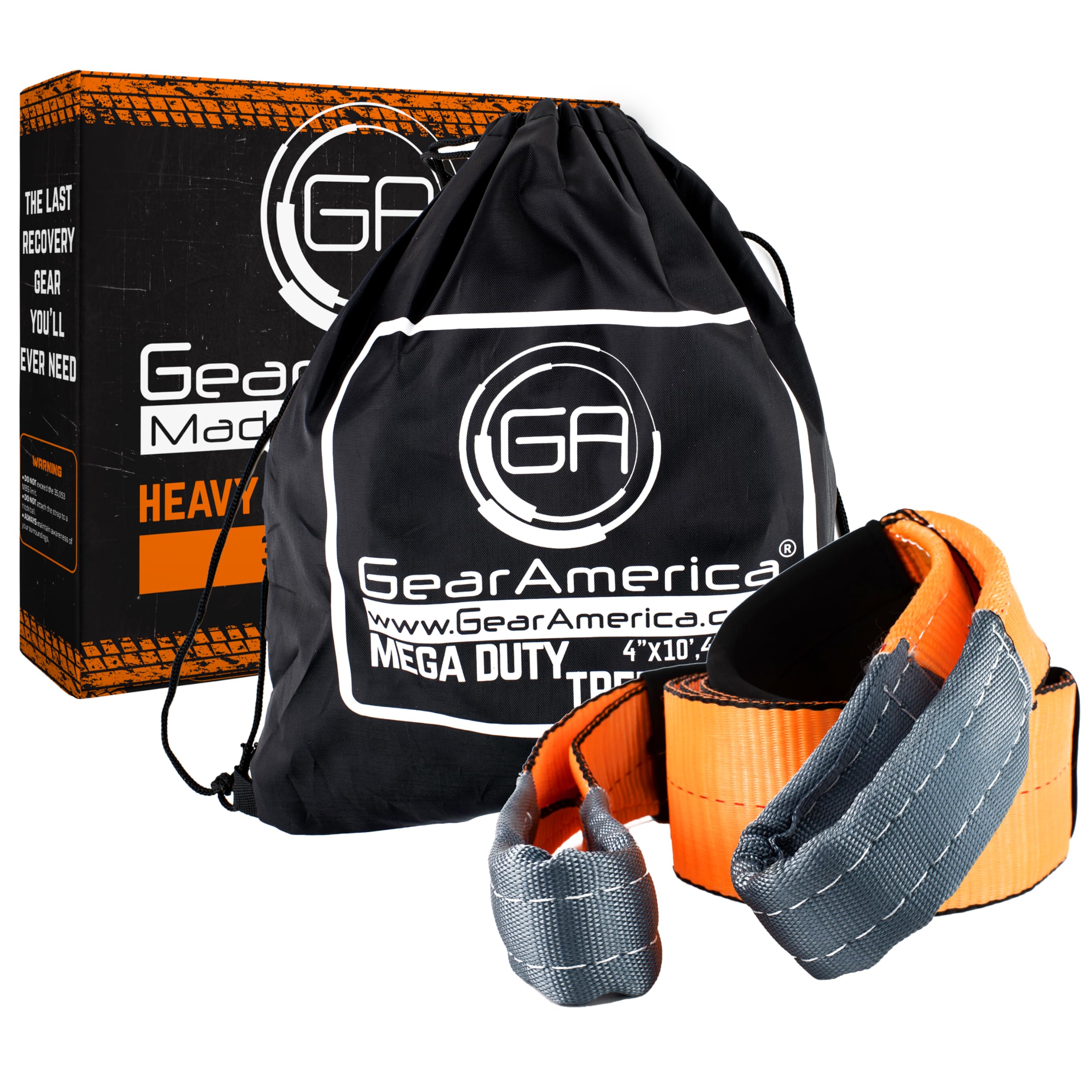 GearAmerica Tree Saver/Winch Line Extension Strap 4'' x 10' - Certified 46,076 lbs - Off Road Towing and Recovery - Extreme Weat