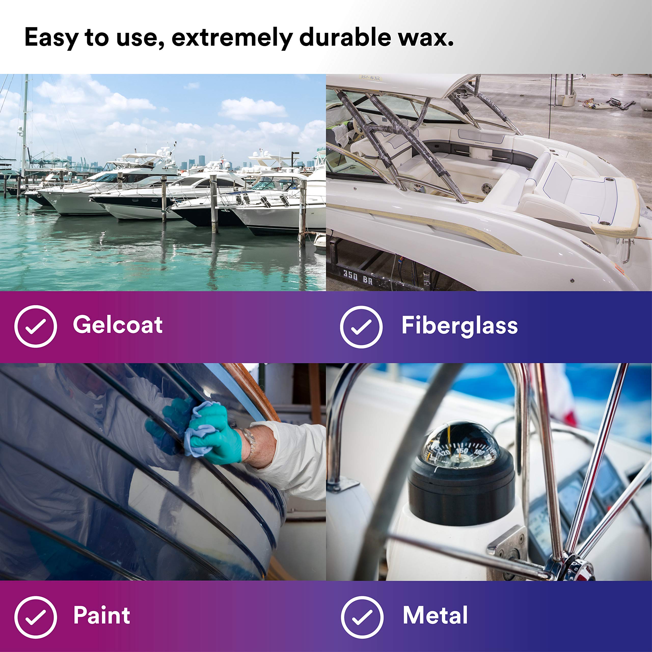 3M Perfect-It Boat Wax, 36113, 1 Quart, Contains Carnauba Wax, Protects Against Weather And Oxidation, For Boats And Rvs