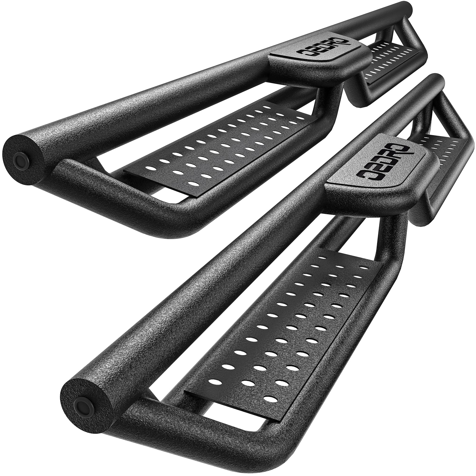 AUTOSAVER88 Running Boards Compatible with 2005-2026 Nissan Frontier Crew Cab, 6 2-Stairs Side Step Rails Coated Black Carbon St