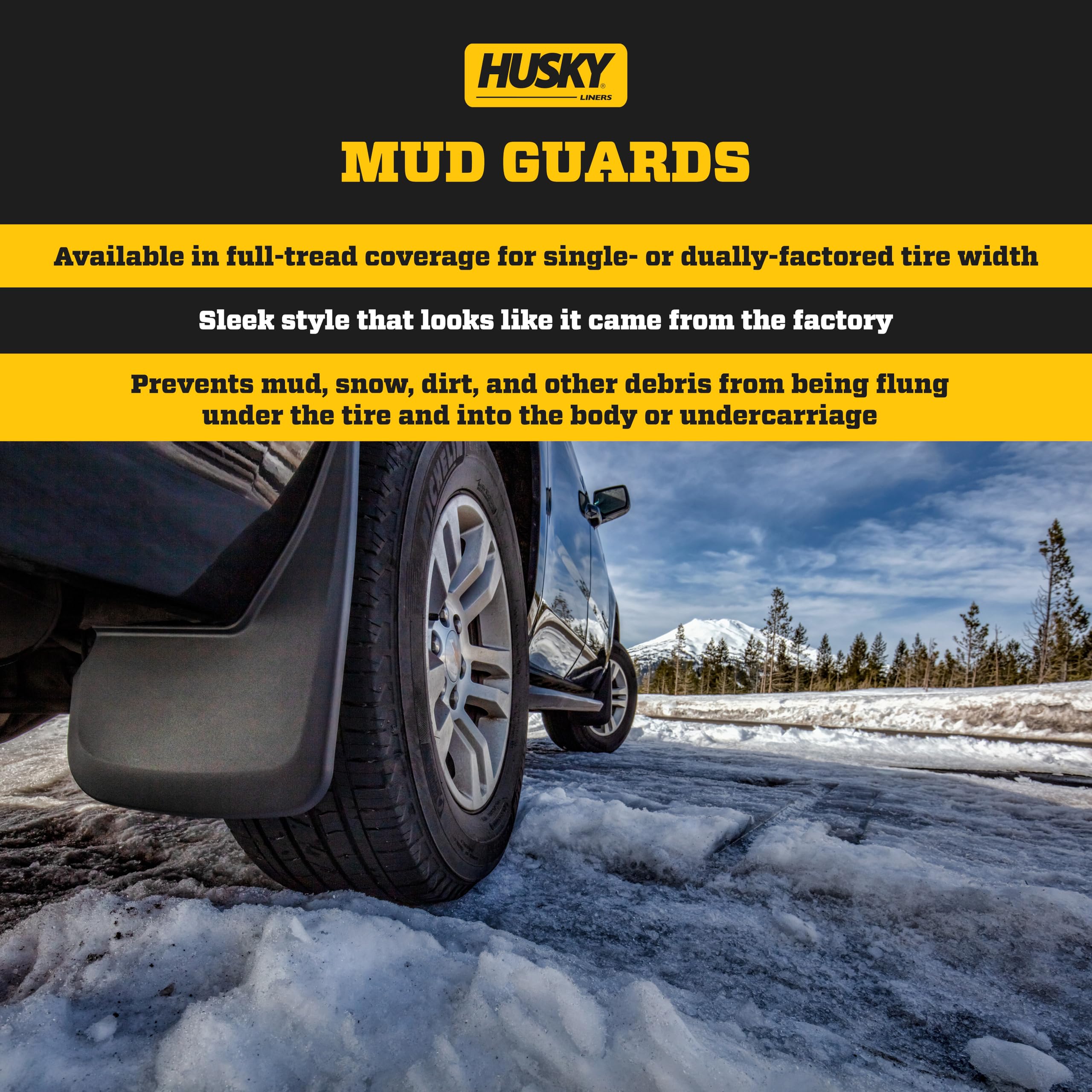 Husky Liners - Rear Mud Guards | 2011-2019 Ford Explorer, Rear Set - Black, 2 Pc. | 59401