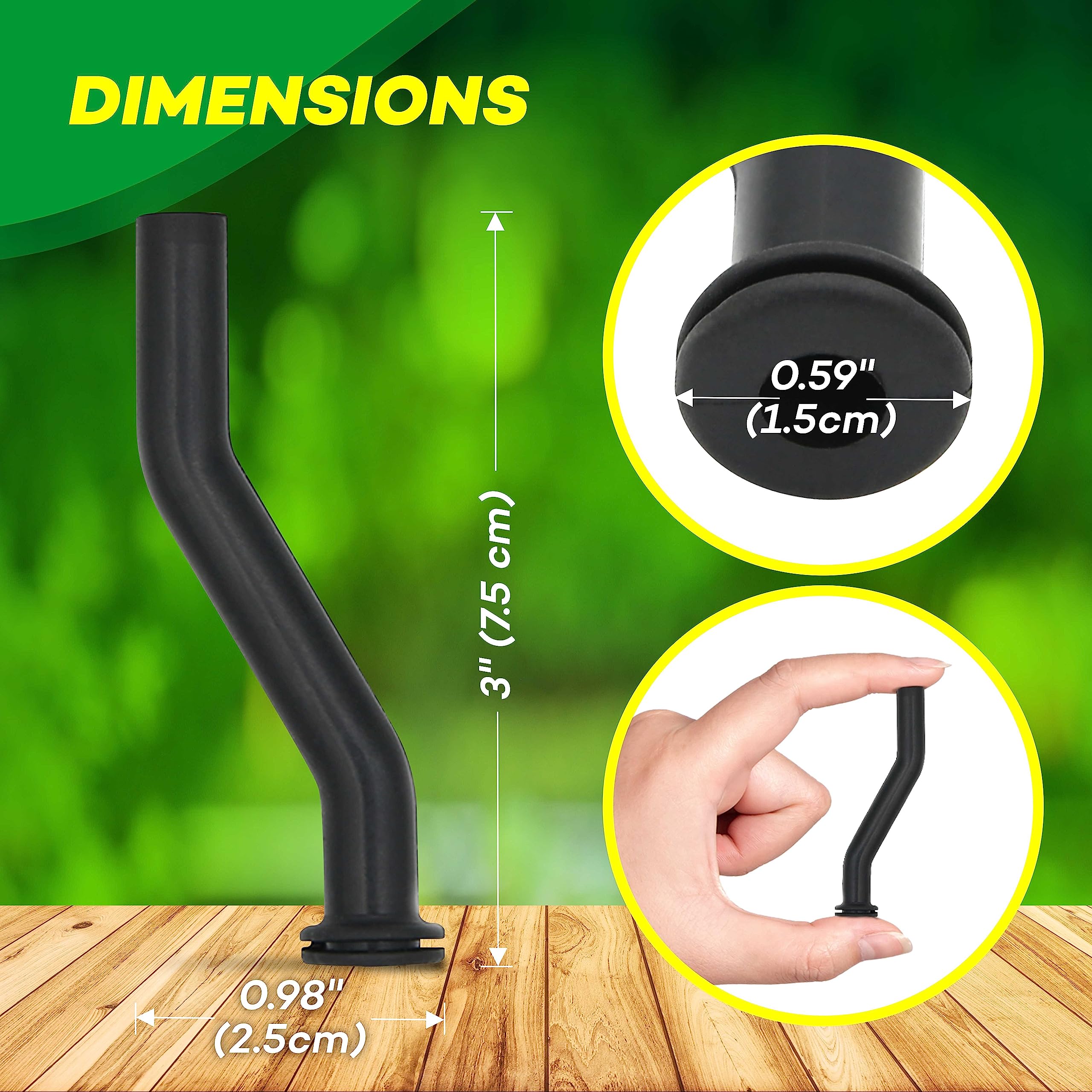 (2-Pack) Calvana 596163 Rubber Vacuum Hose, 3'' Tractor Vacuum Pump Hoses, Compatible With Briggs & Stratton, John Deere Lawnmow