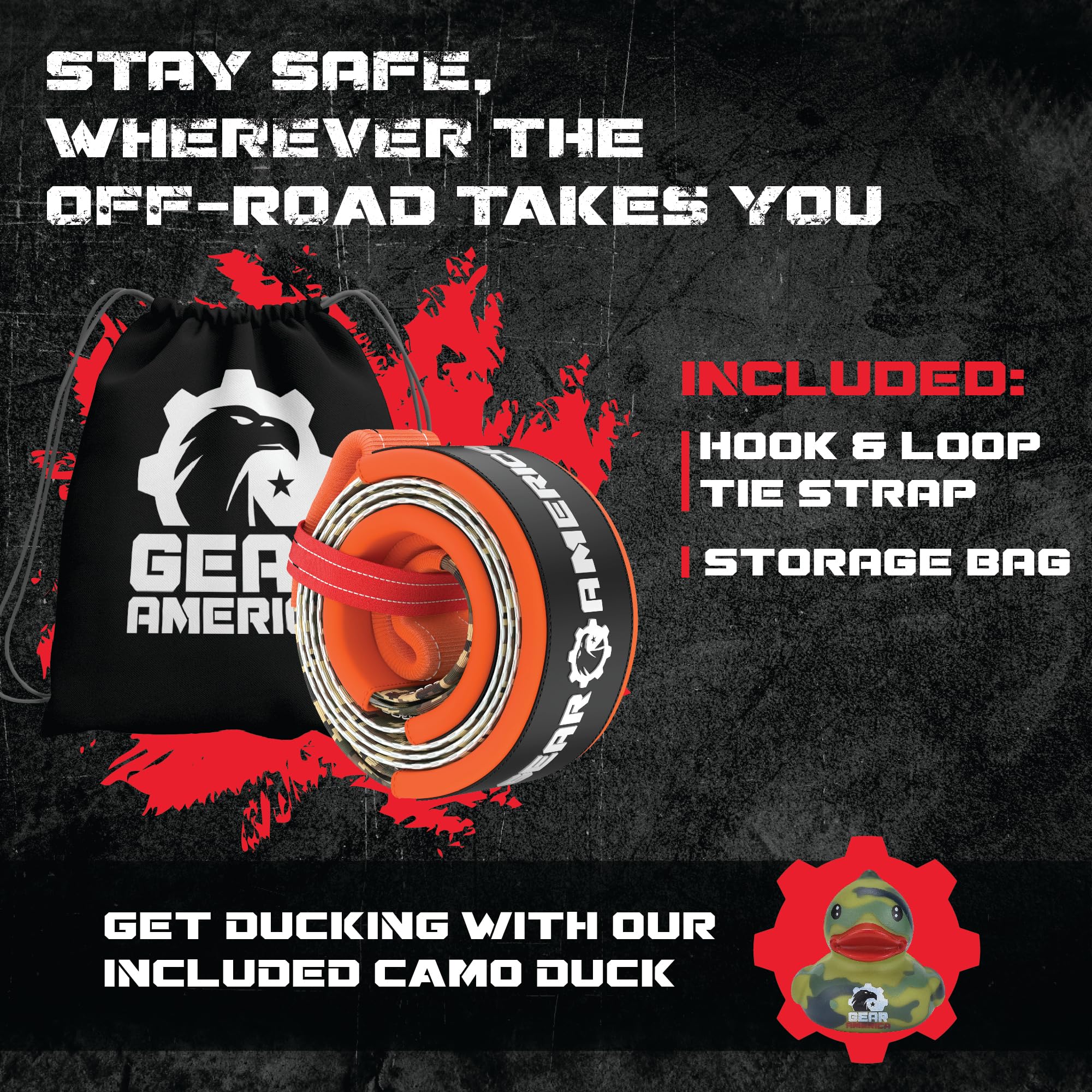 Gearamerica 3''X8' Heavy Duty Tree Saver Towing Sling - Winch Harness With 35,053 Lbs Break Strength - Recovery Rope For Offroad