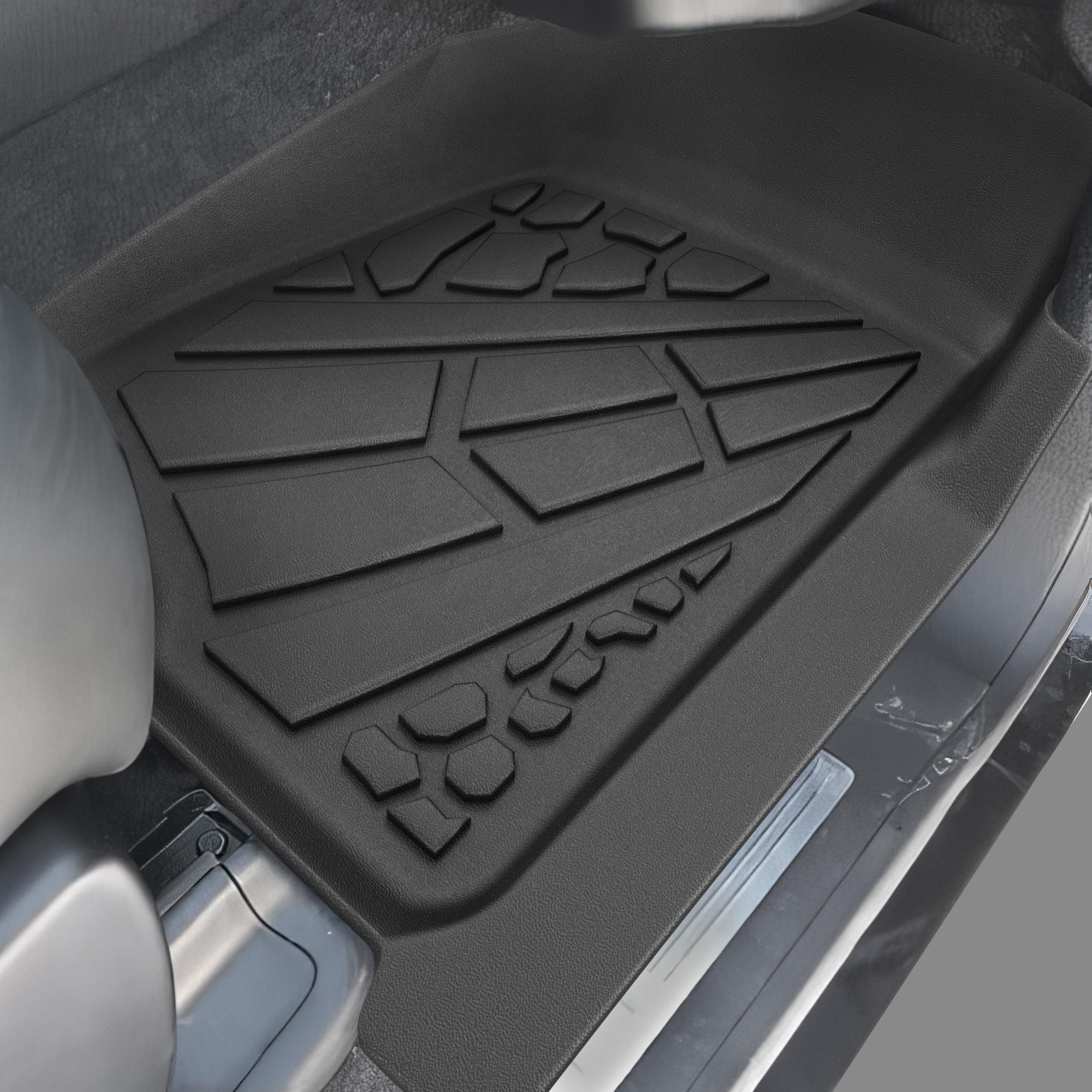 Karpal Floor Mats Fit For 2007-2013 Chevrolet Silverado/Gmc Sierra 1500 Crew Cab/ 2007-2014 2500/3500 Hd(Footwell Coverage), Tpe