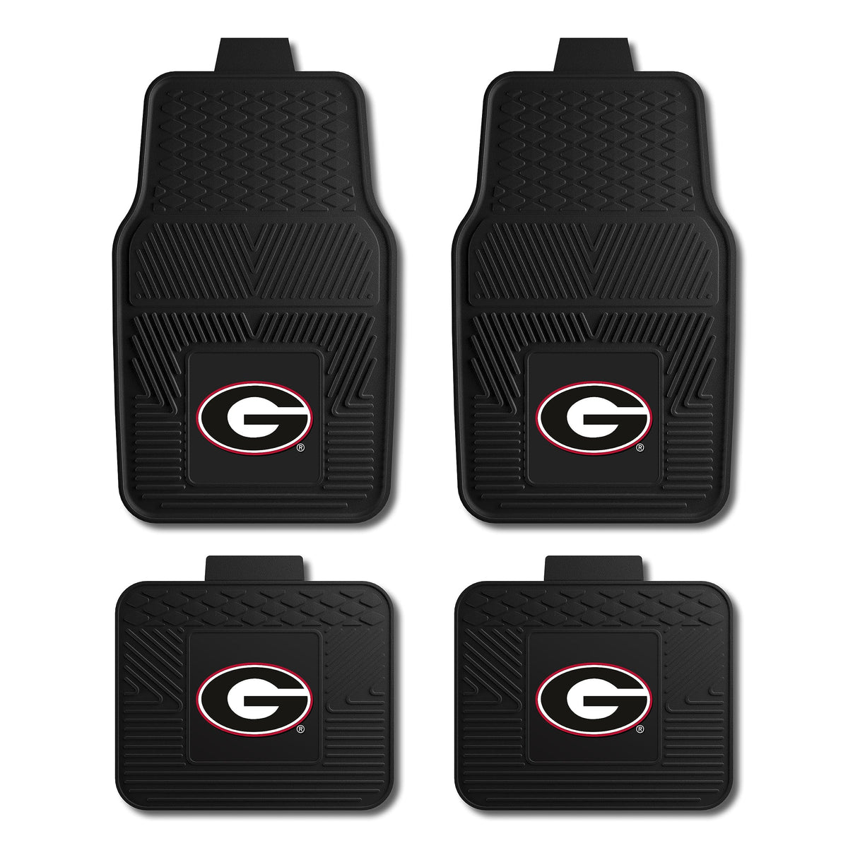 Fanmats University of Georgia Bulldogs Set of 4 Car Mats for Cars, SUV, Pickups - All Weather Protection, Deep Reservoir Design,
