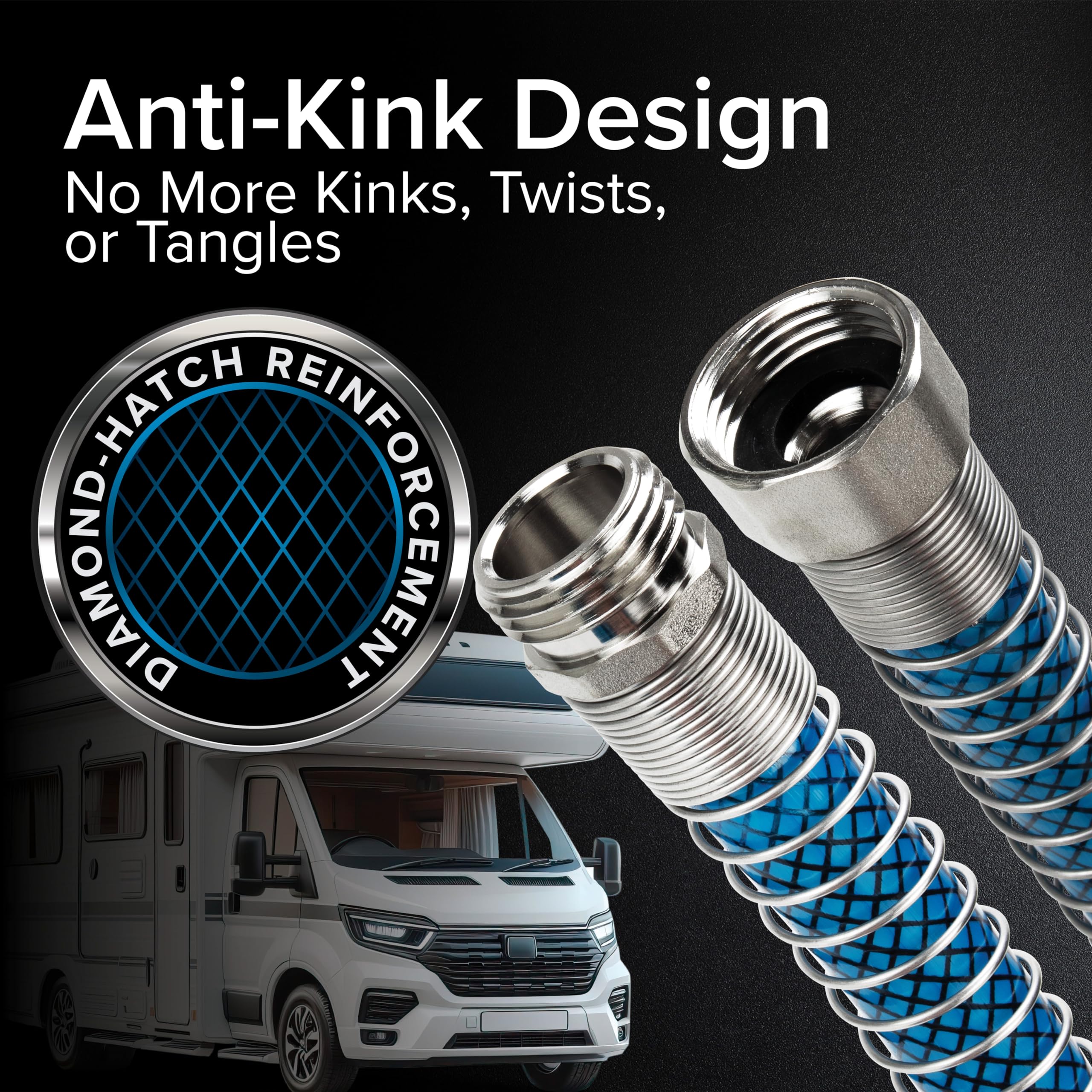 Camco TastePURE 10-Foot Premium Camper/RV Drinking Water Hose - Features a Heavy-Duty No-Kink Design with Strain Relief Ends & 5