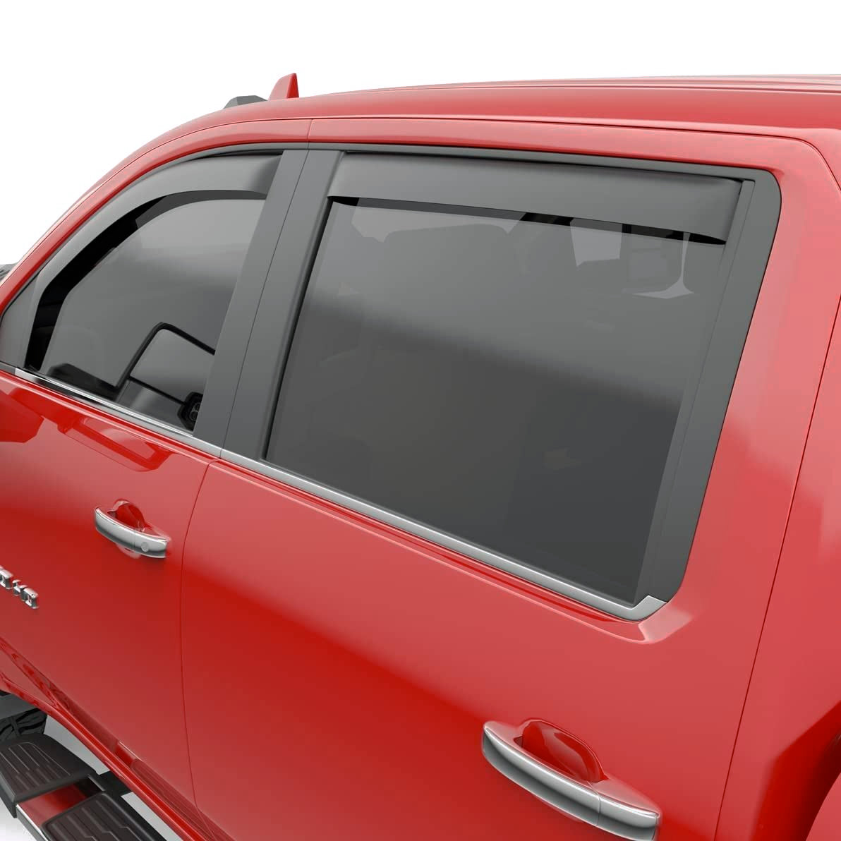 Egr 571665 In-Channel Window Visors Compatible With 2020-2025 Gm 1500/2500Hd/3500Hd Extended Cab Trucks - Matte Black Acrylic, F