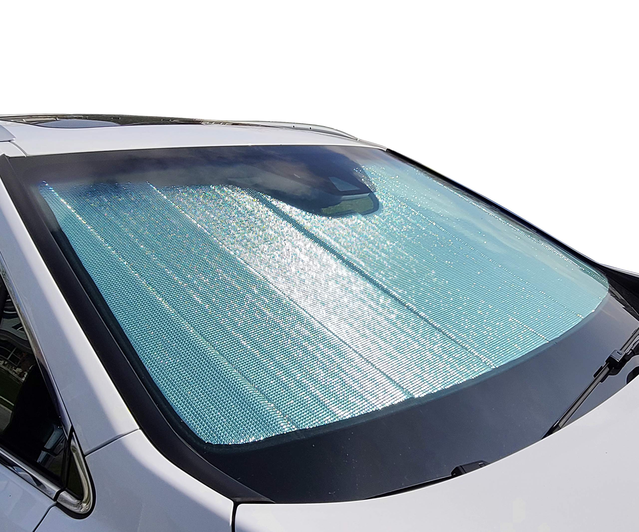 Autotech Park Foldable Sunshade Compatible with 2018-2024 Tesla Model 3, Custom-fit Windshield Sun Shade