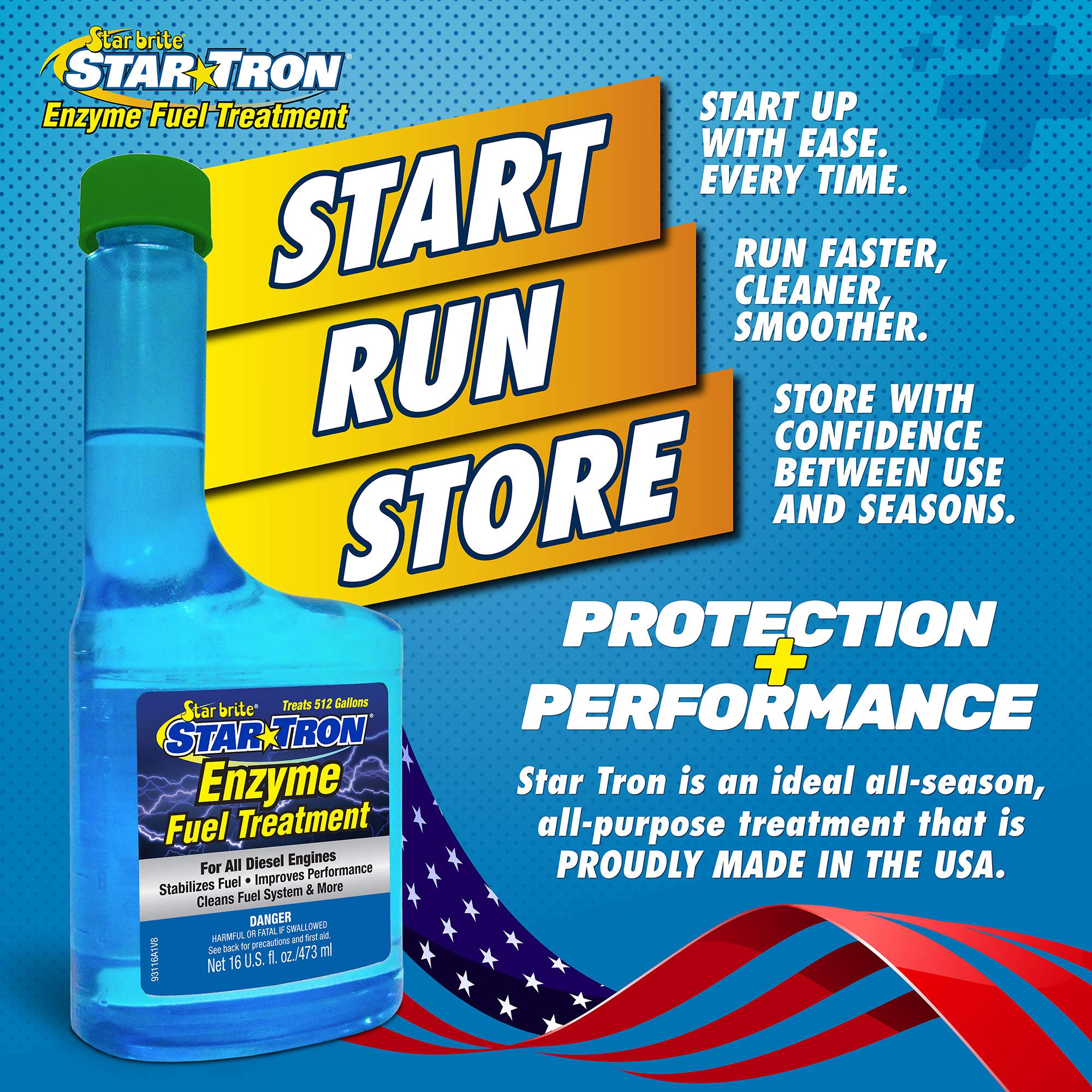 Star Tron Super Concentrated Diesel Formula - Enzyme Fuel Treatment for Enhanced Engine Performance - 1 Oz Treats 32 Gallons - S