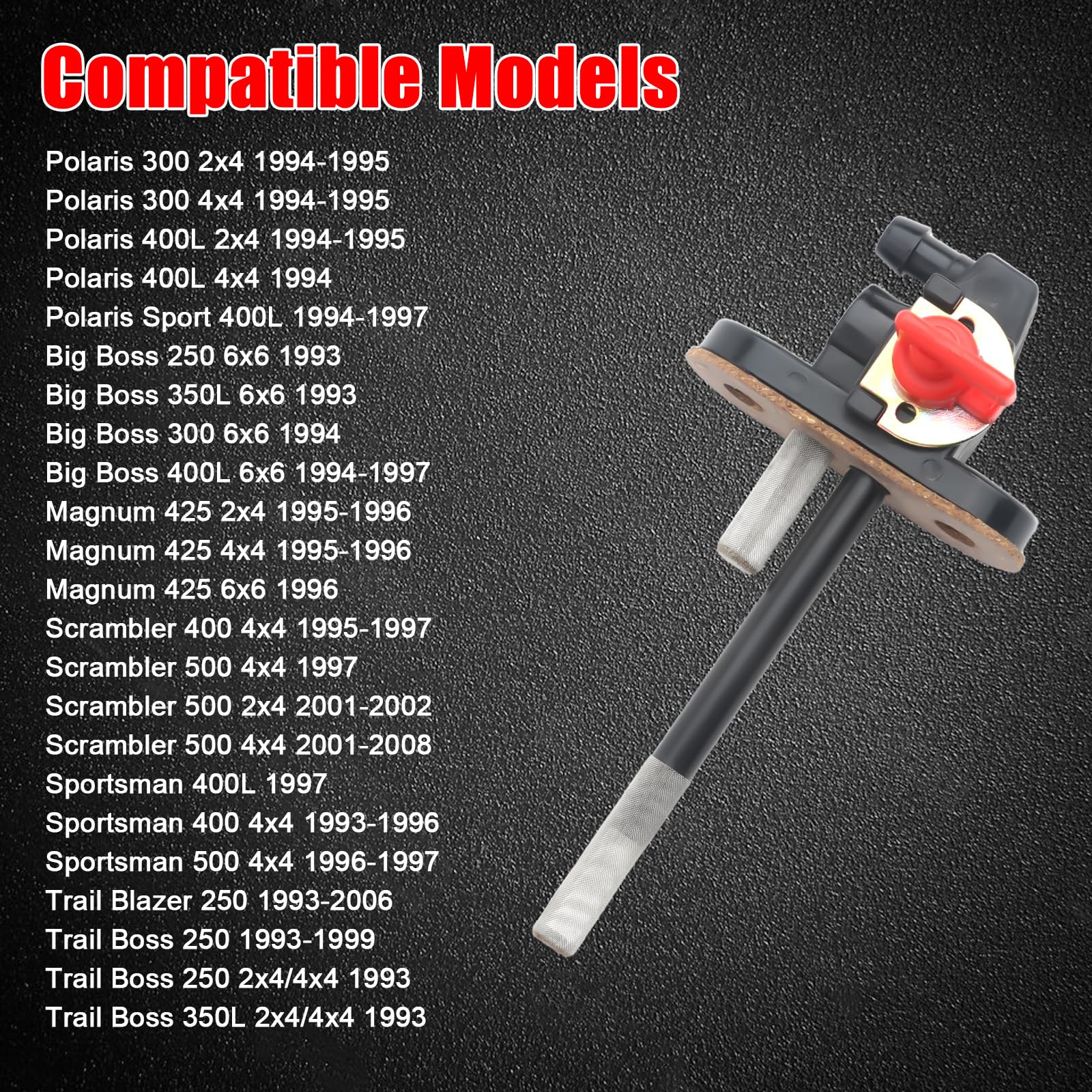 7051006 Petcock Fuel Shutoff Valve For 1993-2008 Polaris Scrambler Sportsman Magnum Trail Blazer 250, Trail Boss 250