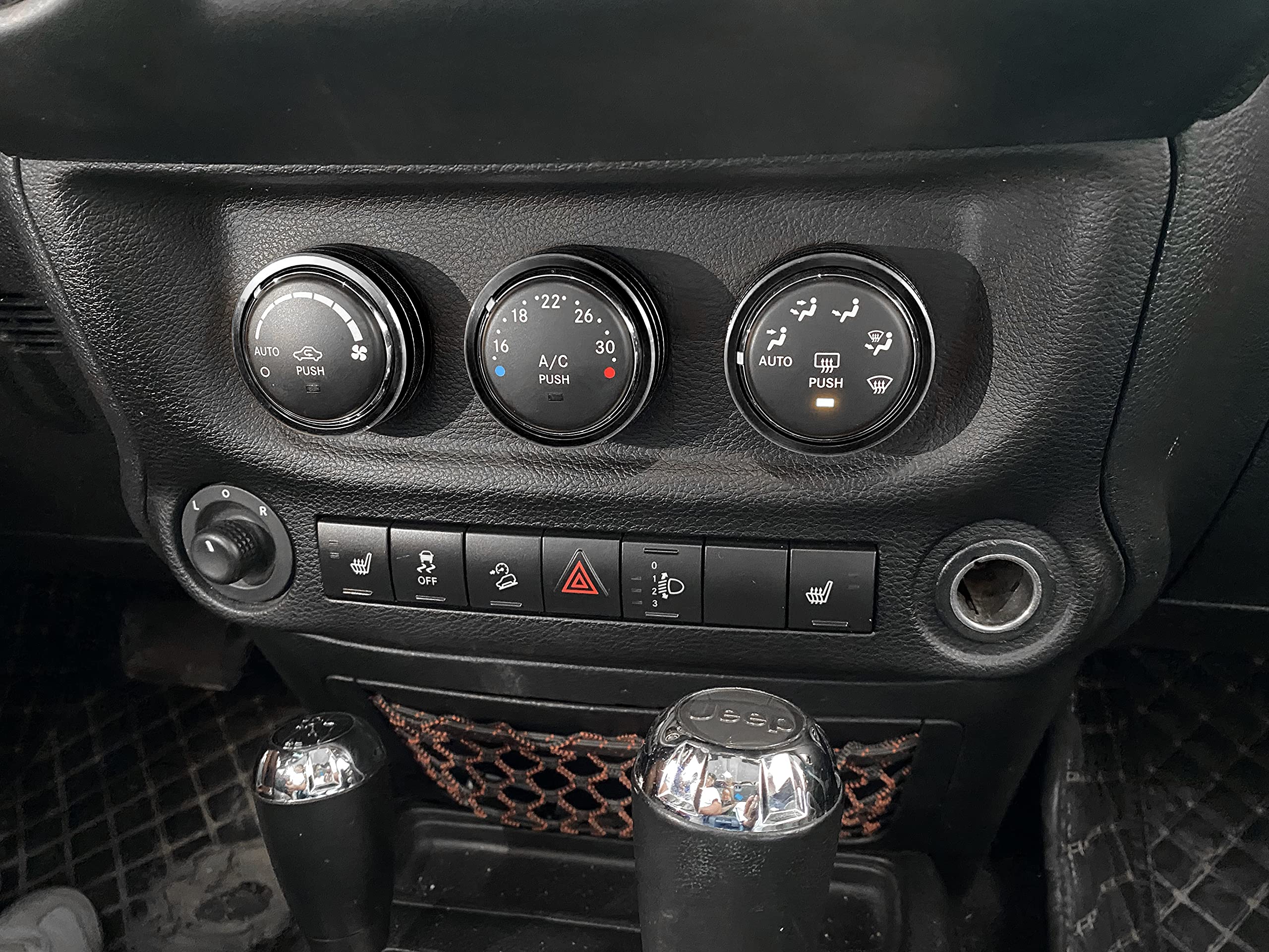 Ac Climate Control Knob Ring Air Conditioner Switch Volume Cover Compatible With 2011-2017 Jeep Wrangler Jk Jku/Dodge Challenger 2008-2014 Interior Conditioning Accessories Trim (Black)