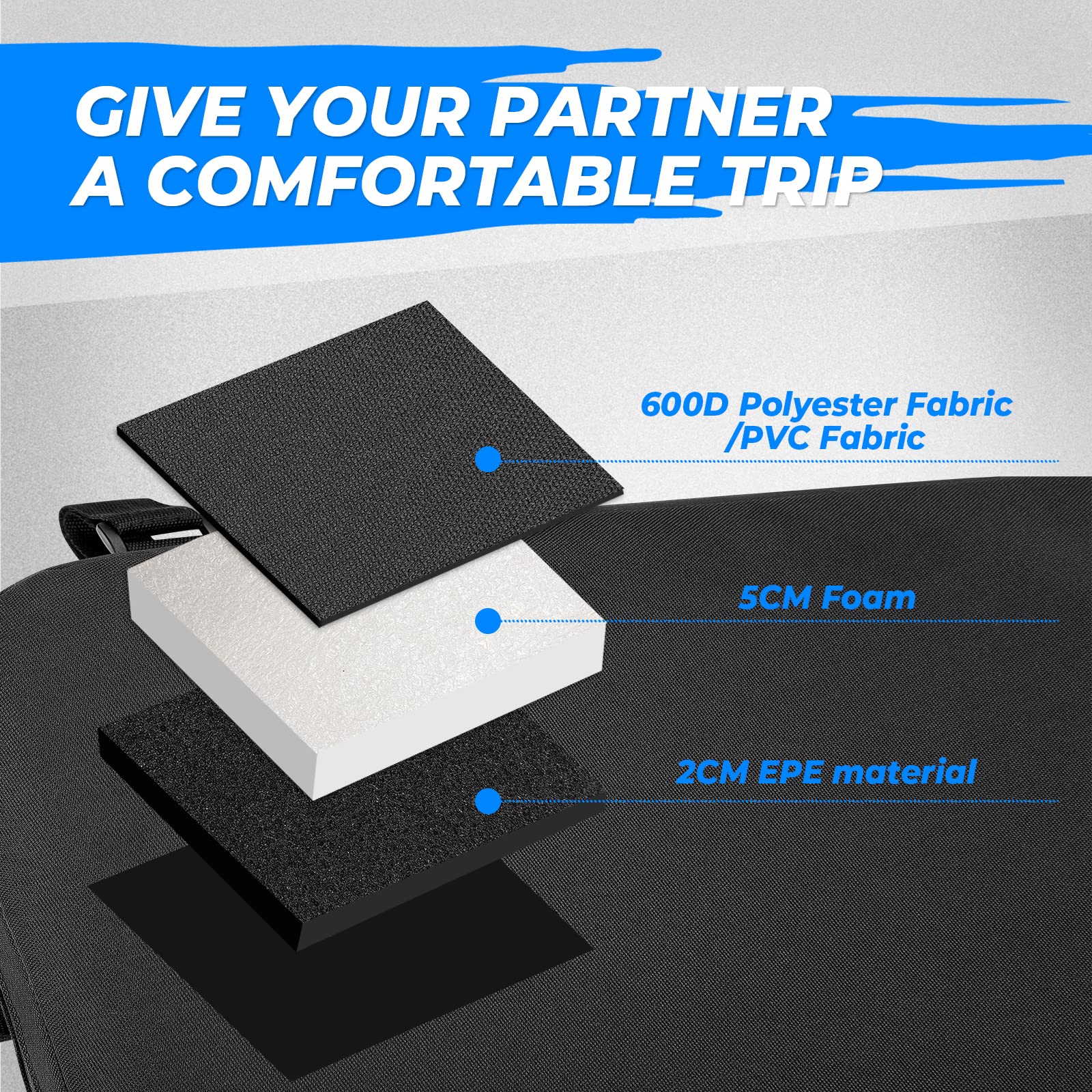 Kemimoto Atv Rack Pad, Four Wheeler Rack Seat Cushion For Passenger Compatible With Fourtrax Foreman Rancher Kawasaki Brute Forc