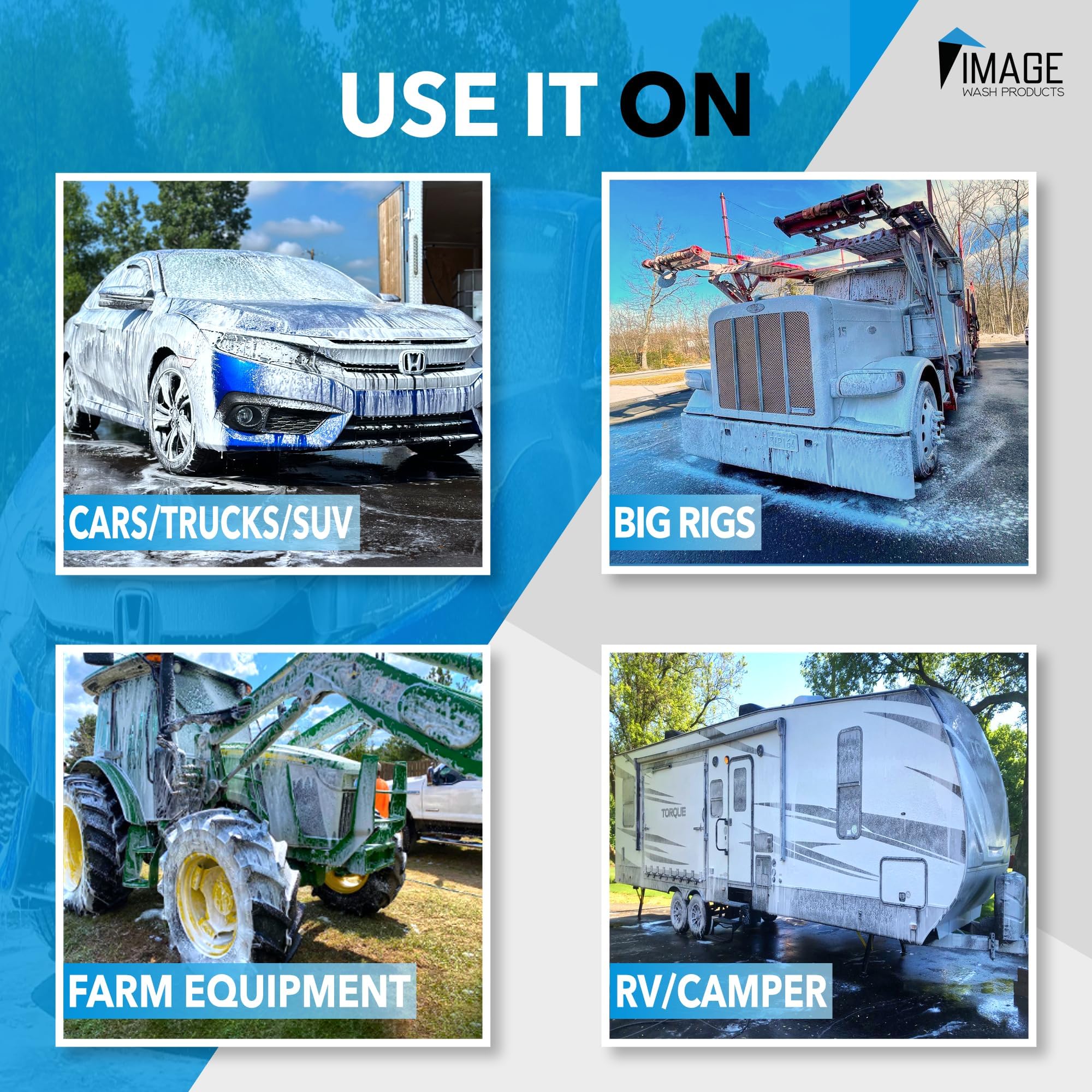 Image Wash Products Wax Replacement (Foamable) - Protectant For Trucks/Rv'S/Cars/Boats/Trailers/Equipment. ((16 Fl Oz (Pack Of 1