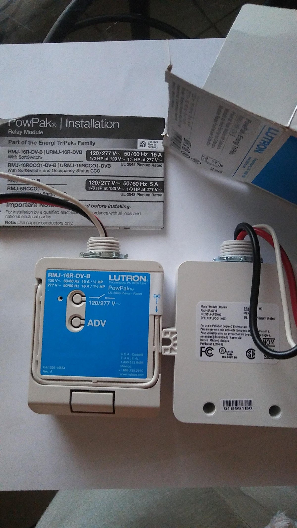 Lutron Series RMJ-16R-DV-B, Relay Module
