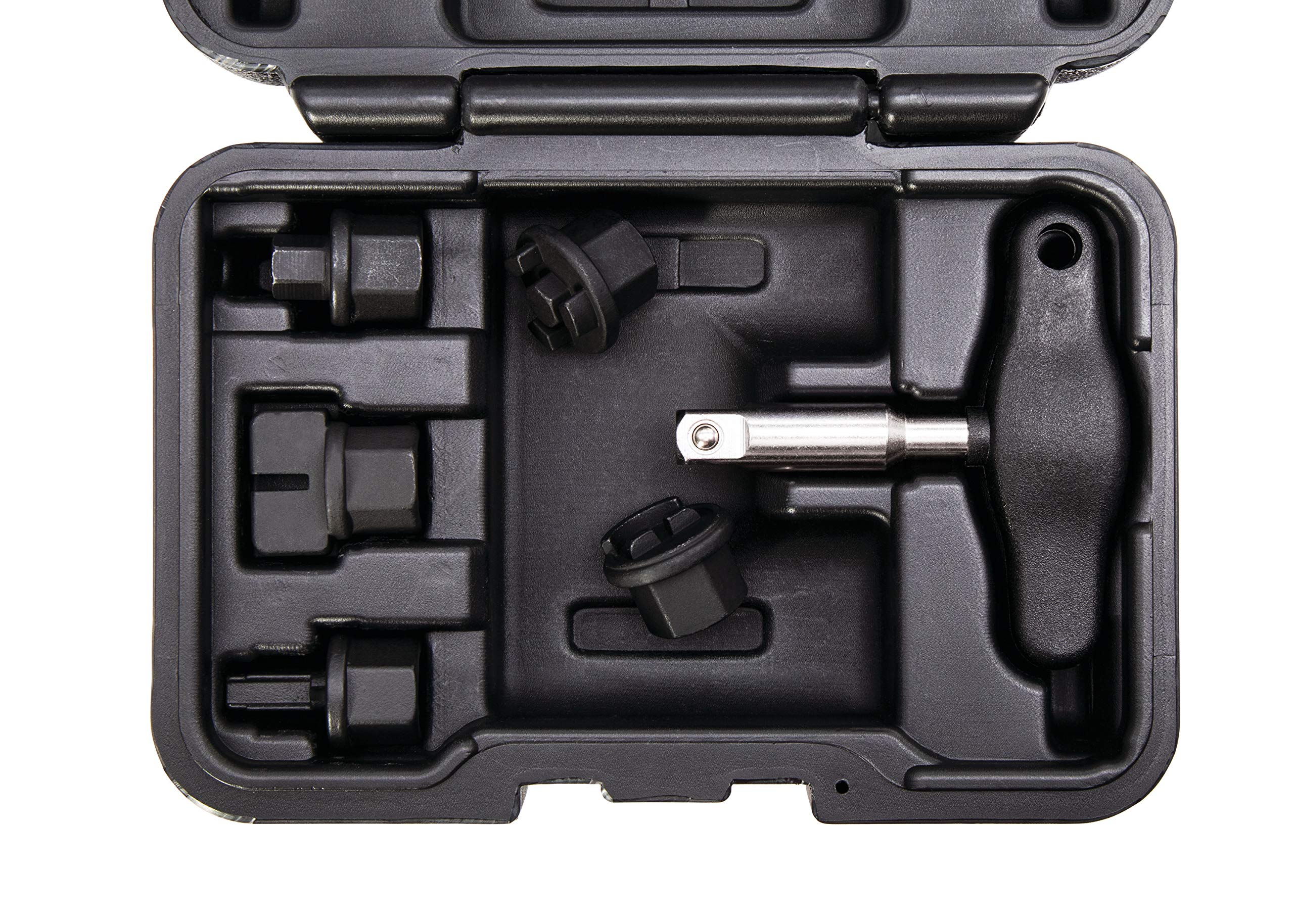 Steelman 6-Piece Oil Drain Plug Wrench Kit For Installing And Removing Plastic Oil Drain Plugs And Bolts, Includes 3/8-Inch Drive T-Handle And Five Cr-V Steel Adapters