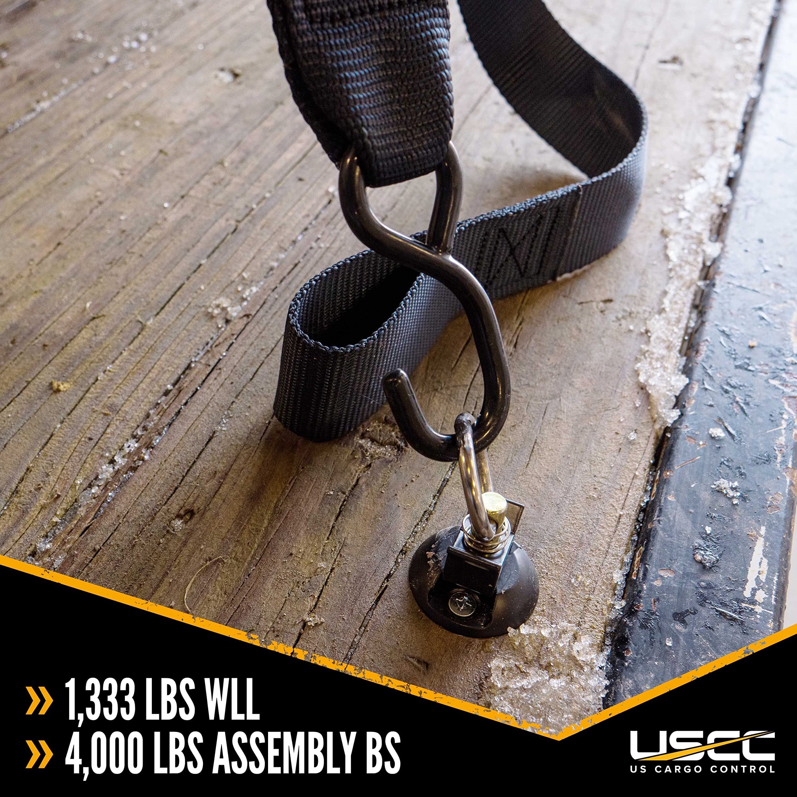 Us Cargo Control Black L Track Single Stud Fitting With Round Ring, Use With L Track Rails To Create Instant Tie-Down Anchor Poi