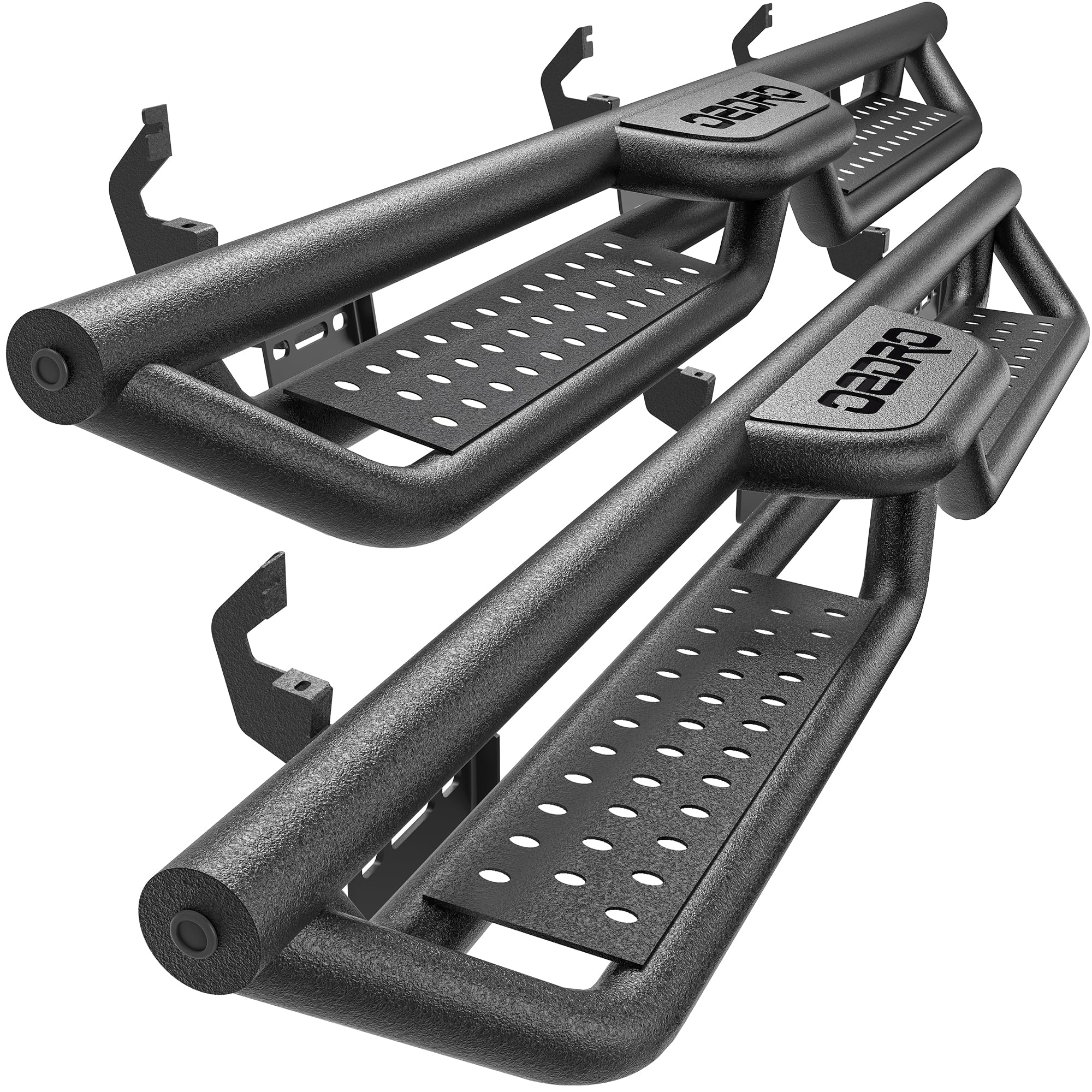 Running Boards Compatible with Chevy Silverado GMC Sierra Double Extended Cab 2019-2026 1500, 2020-2026 2500HD 3500HD, Two-Stair