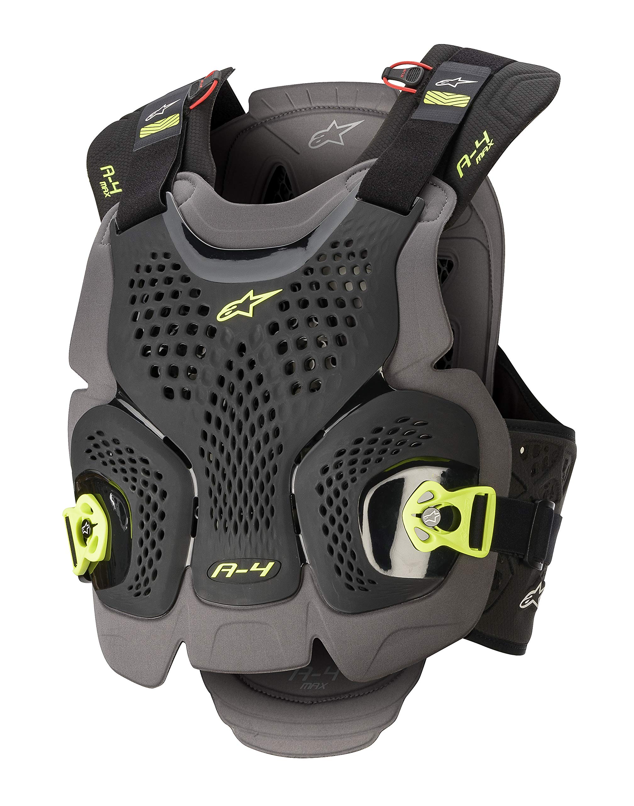 Alpinestars 6701520-1155-XXL A-4 Max Chest Protector Blk/Anth/Fluo Ylw Xl/2X